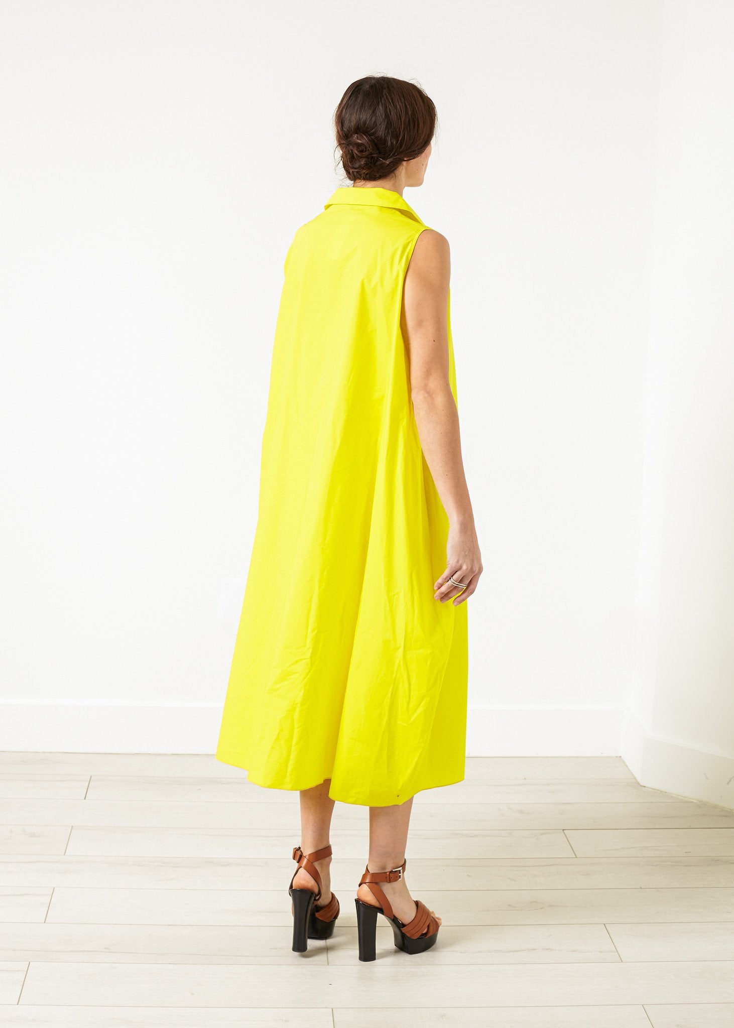 Balloon Cotton Dress in Yellow|women's dresses[option1]|[option2]|[option3] - hello