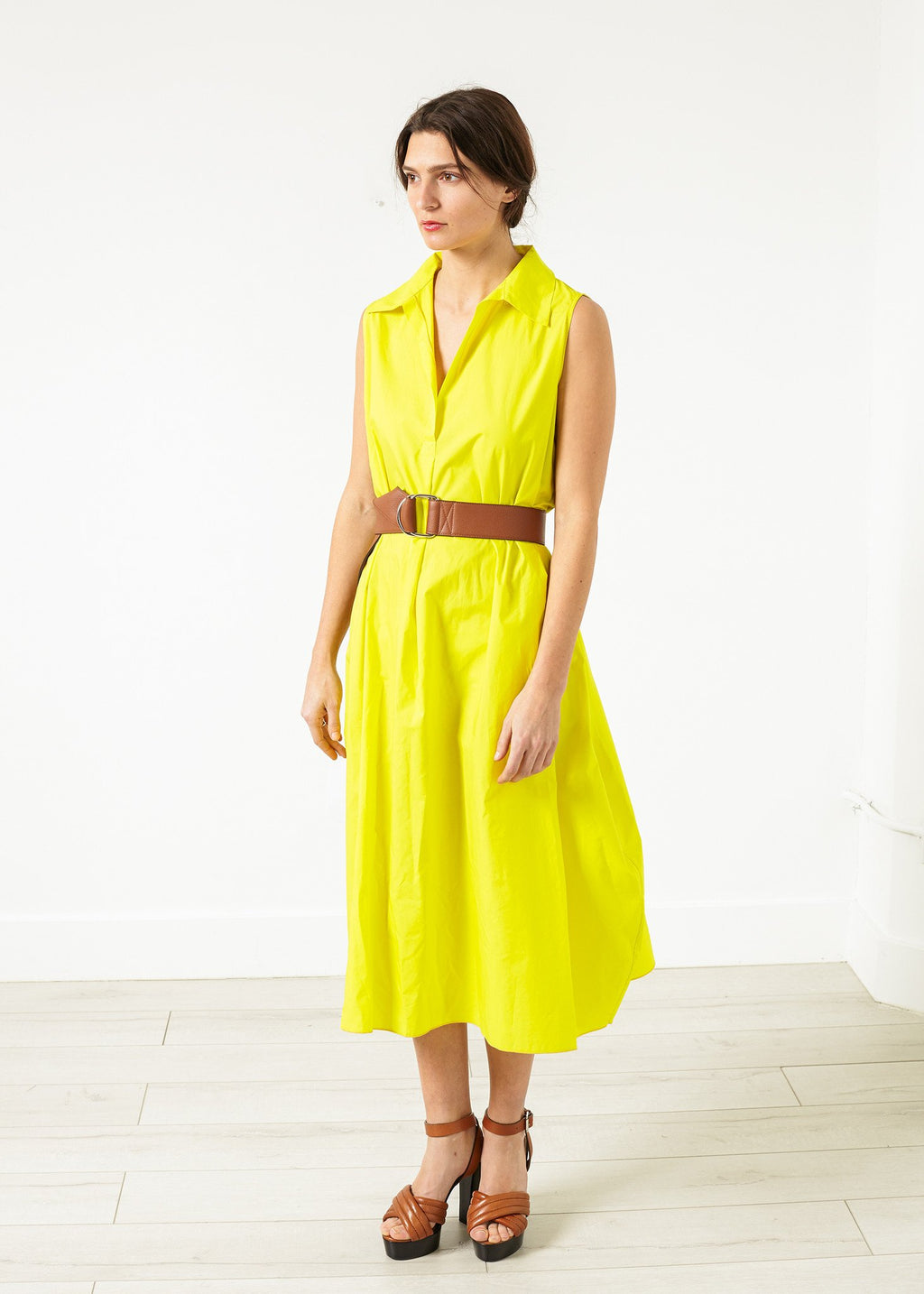 Balloon Cotton Dress in Yellow|women's dresses[option1]|[option2]|[option3] - hello