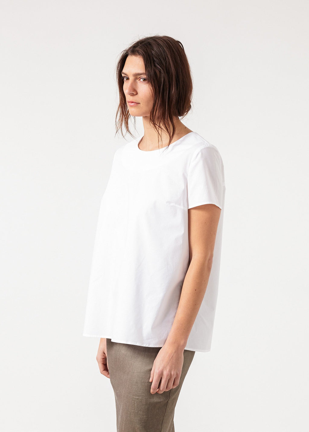 Pleat Back Blouse in White|women's tops[option1]|[option2]|[option3] - hello