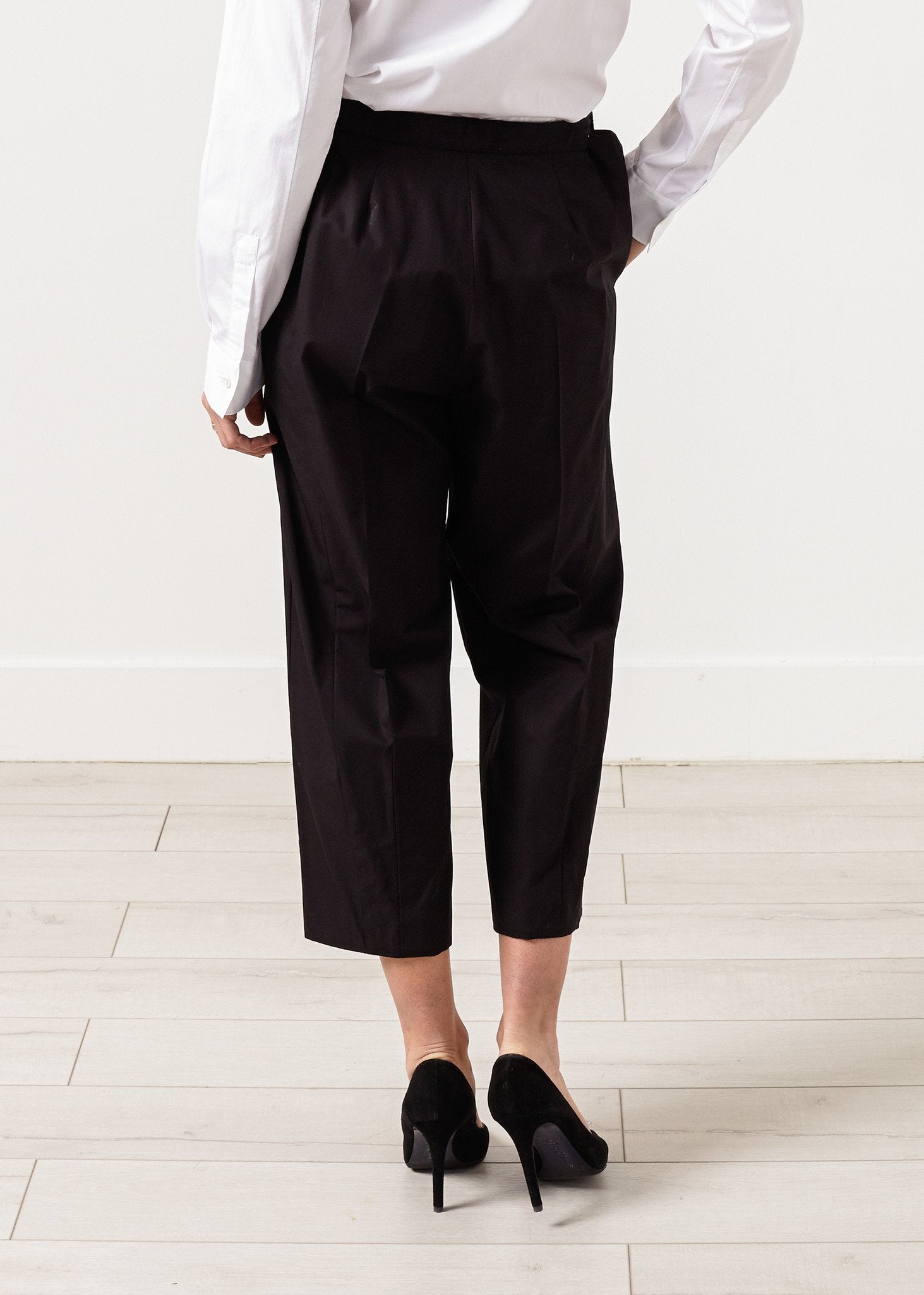 Wide Cropped Trouser in Black|women's pants[option1]|[option2]|[option3] - hello