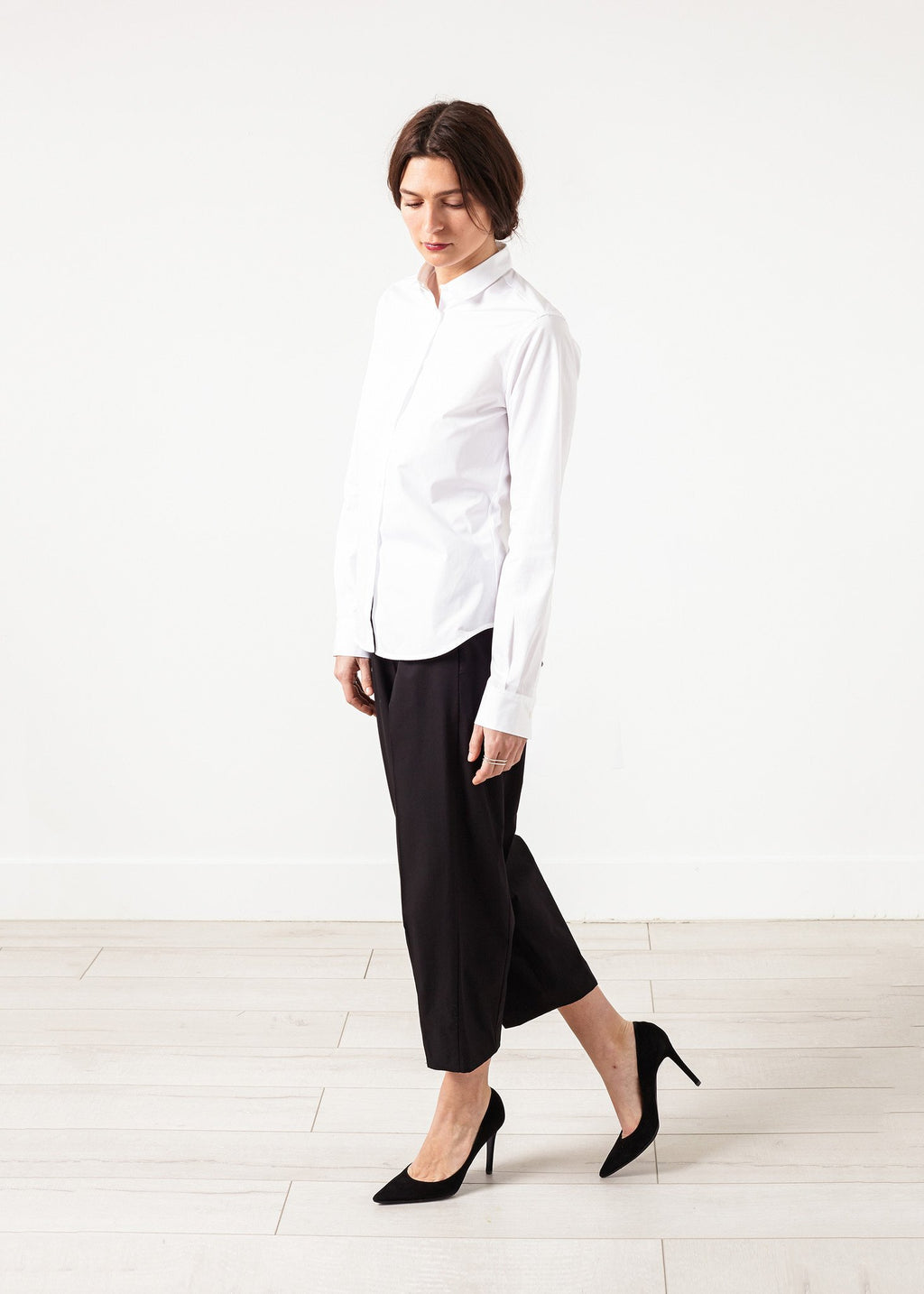 Wide Cropped Trouser in Black|women's pants[option1]|[option2]|[option3] - hello