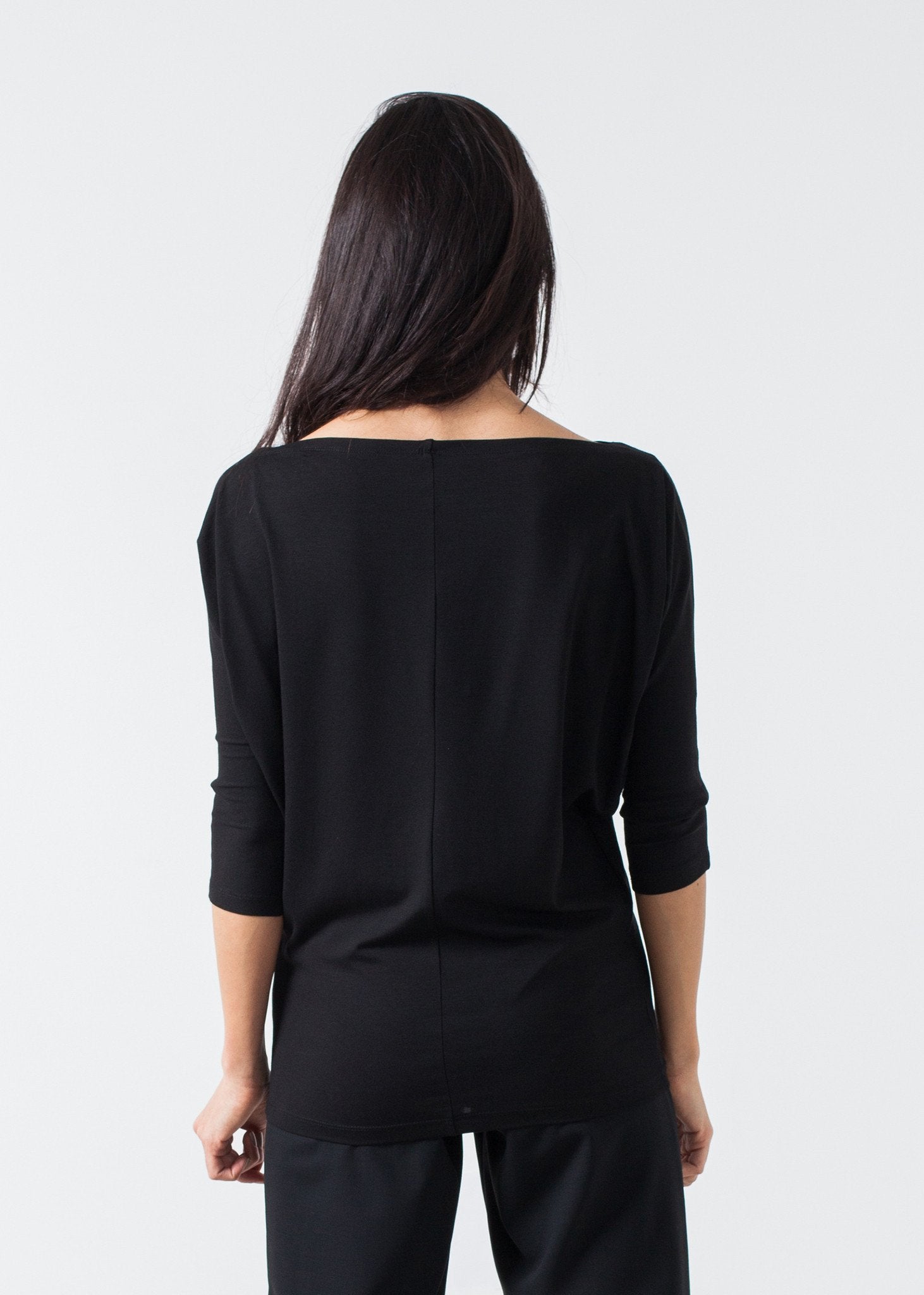 Boat Neck Top in Black|women's tops[option1]|[option2]|[option3] - hello