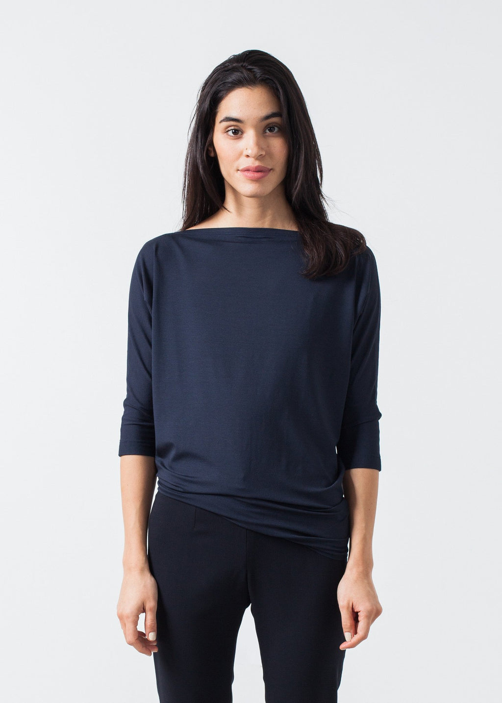 Boat Neck Top in Marine|women's tops[option1]|[option2]|[option3] - hello