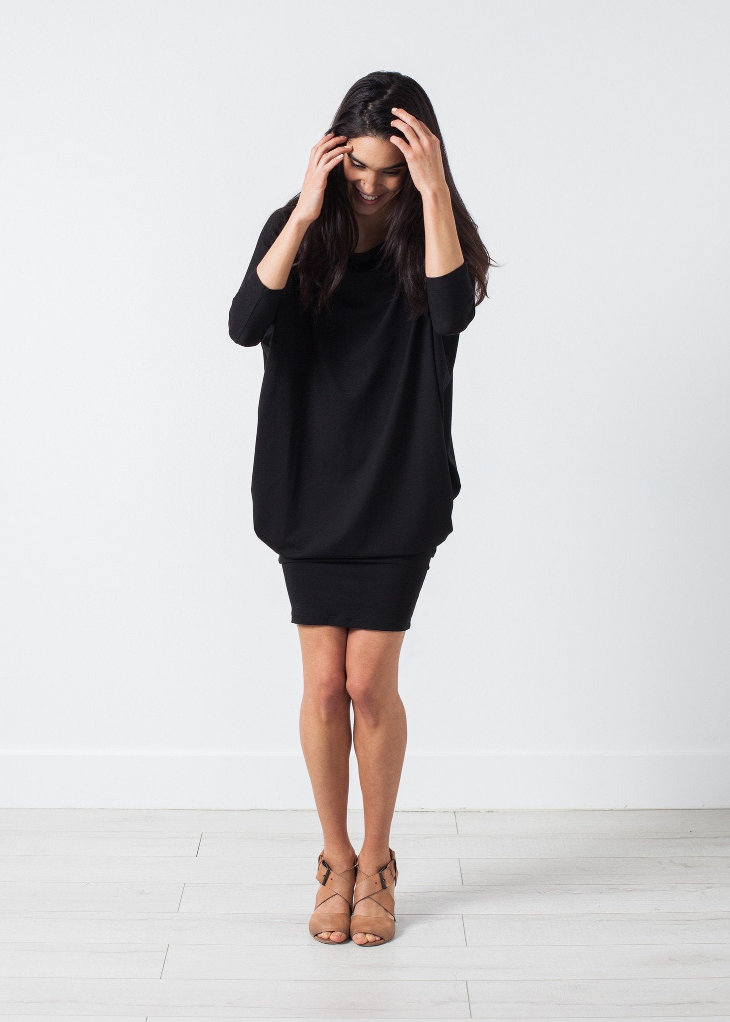 Tapered Boat Neck Dress|women's dresses[option1]|[option2]|[option3] - hello