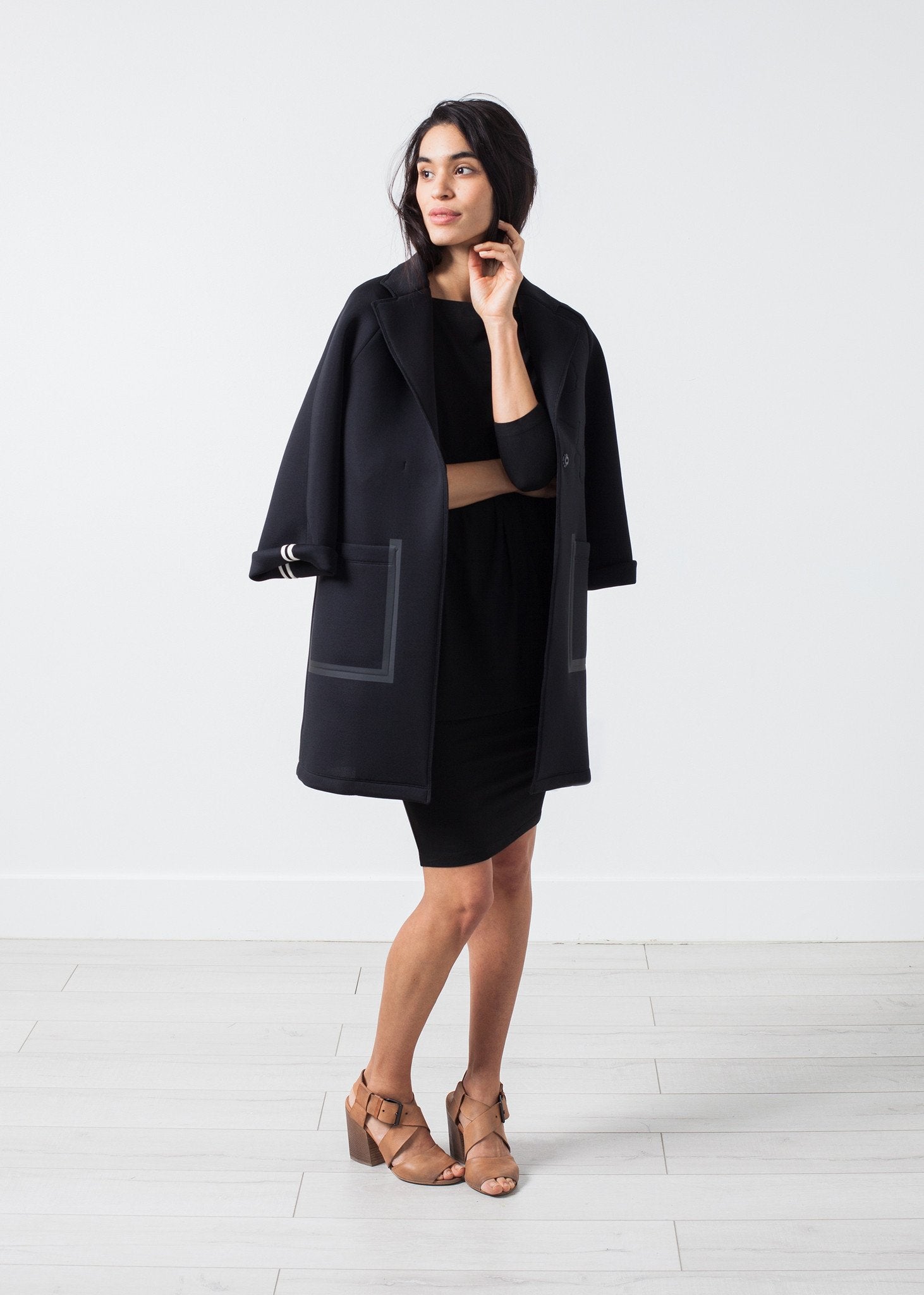 Tapered Boat Neck Dress|women's dresses[option1]|[option2]|[option3] - hello