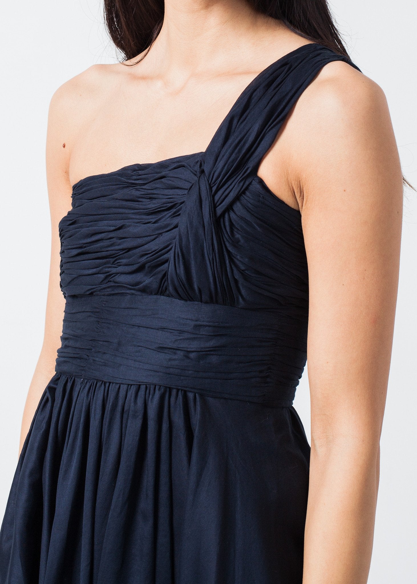 One Shoulder Dress in Navy|women's dresses[option1]|[option2]|[option3] - hello