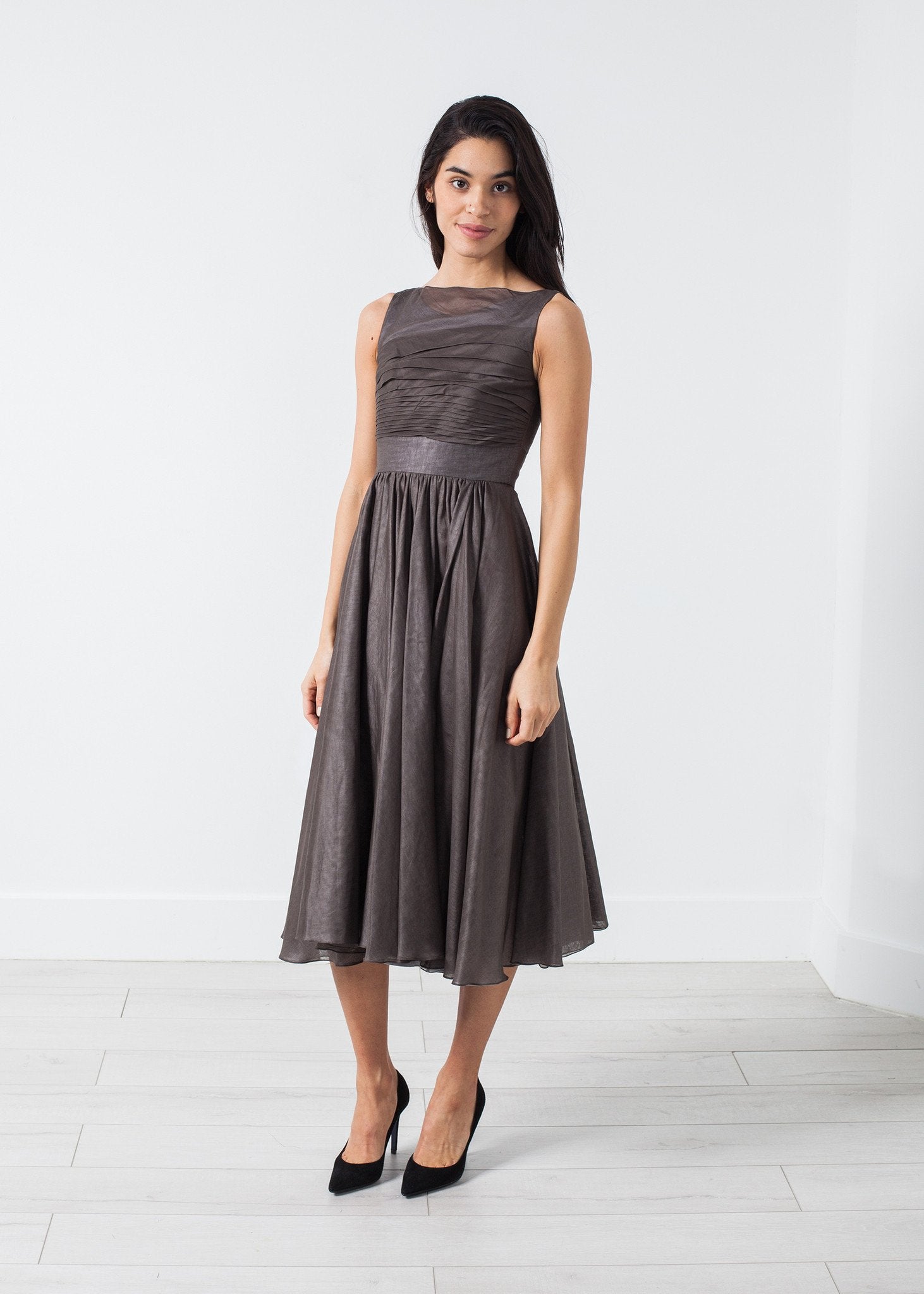 Voile Dress in Grey Pearl|women's dresses[option1]|[option2]|[option3] - hello