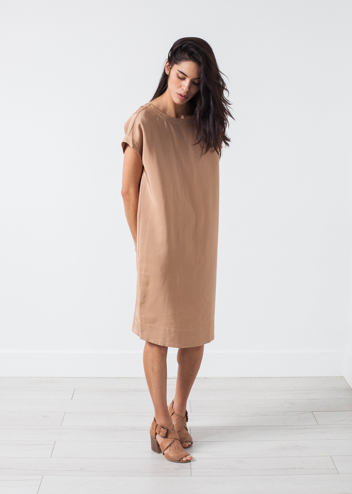 Philomene Dress in Camel|women's dresses[option1]|[option2]|[option3] - hello