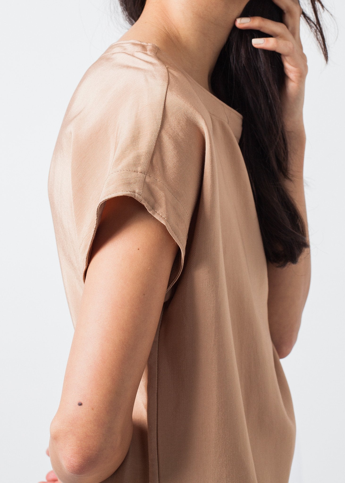 Philomene Dress in Camel|women's dresses[option1]|[option2]|[option3] - hello