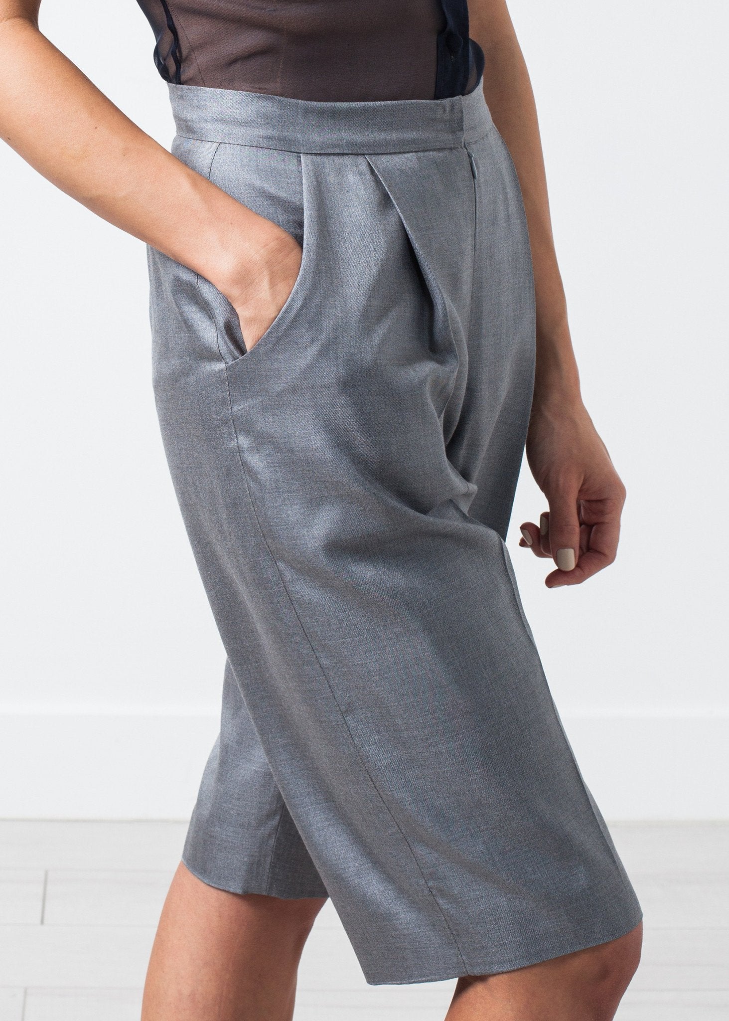 Silk Shorts in Grey|women's shorts[option1]|[option2]|[option3] - hello