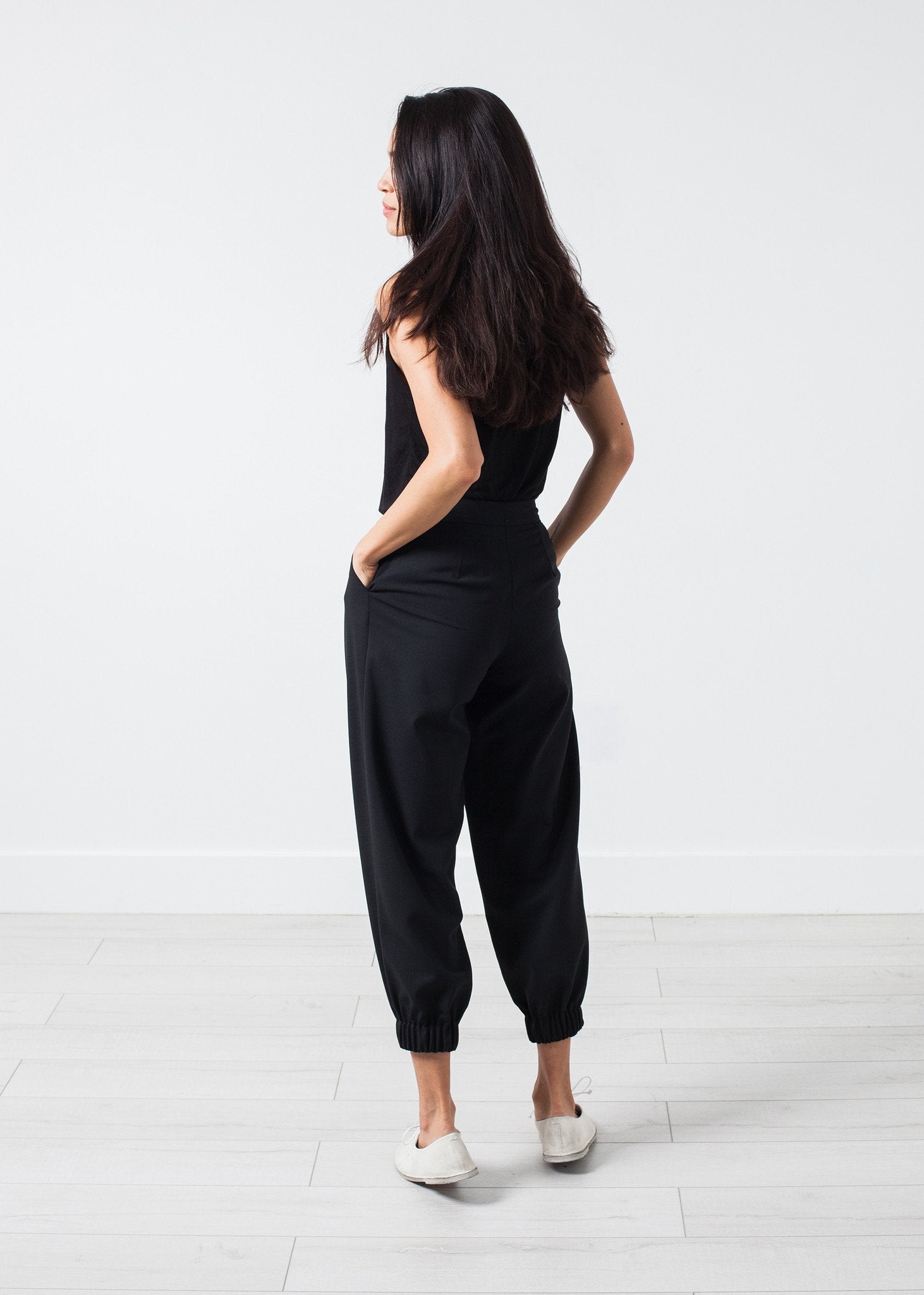 Fancy Wool Pant in Black|women's pants[option1]|[option2]|[option3] - hello