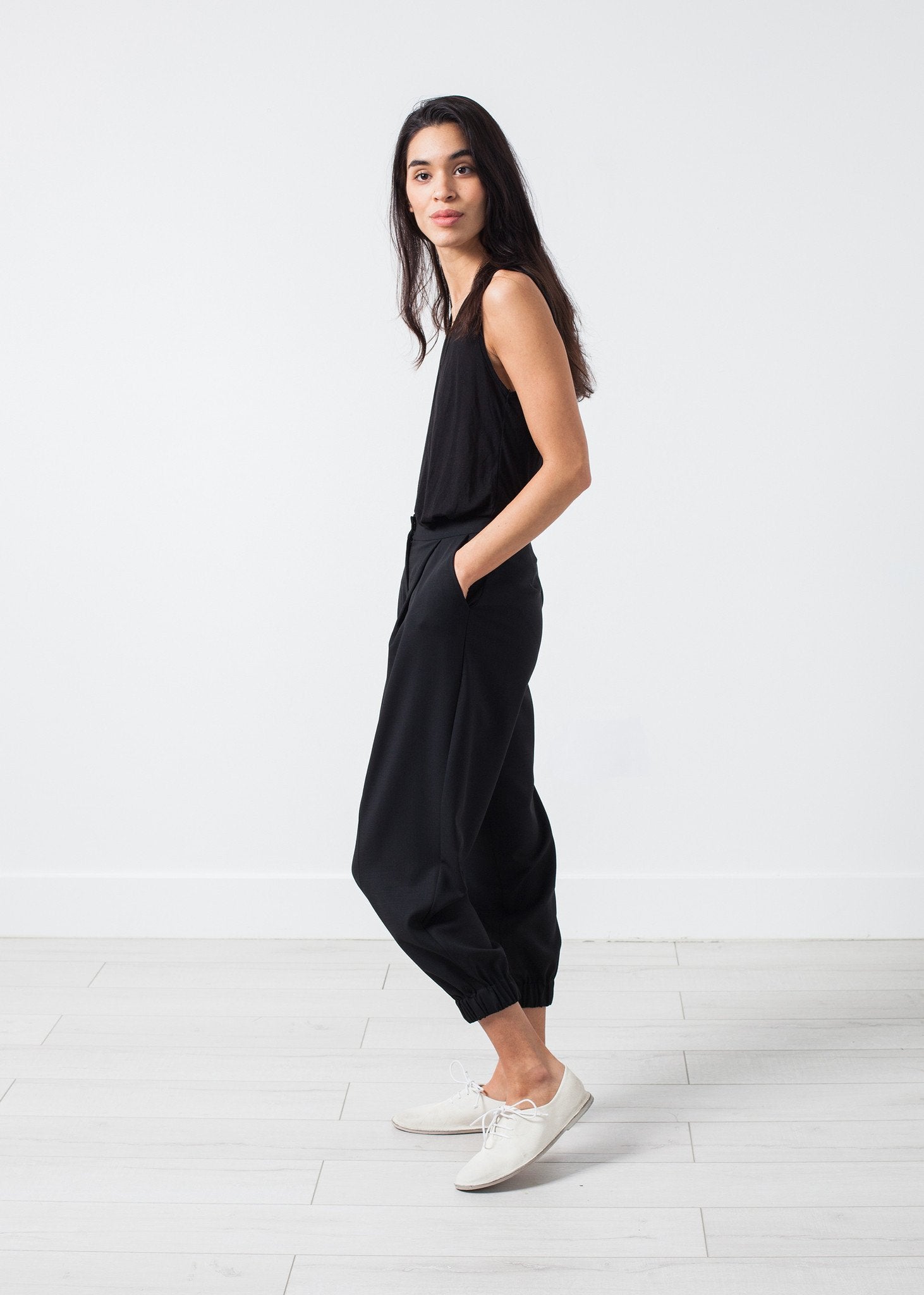 Fancy Wool Pant in Black|women's pants[option1]|[option2]|[option3] - hello