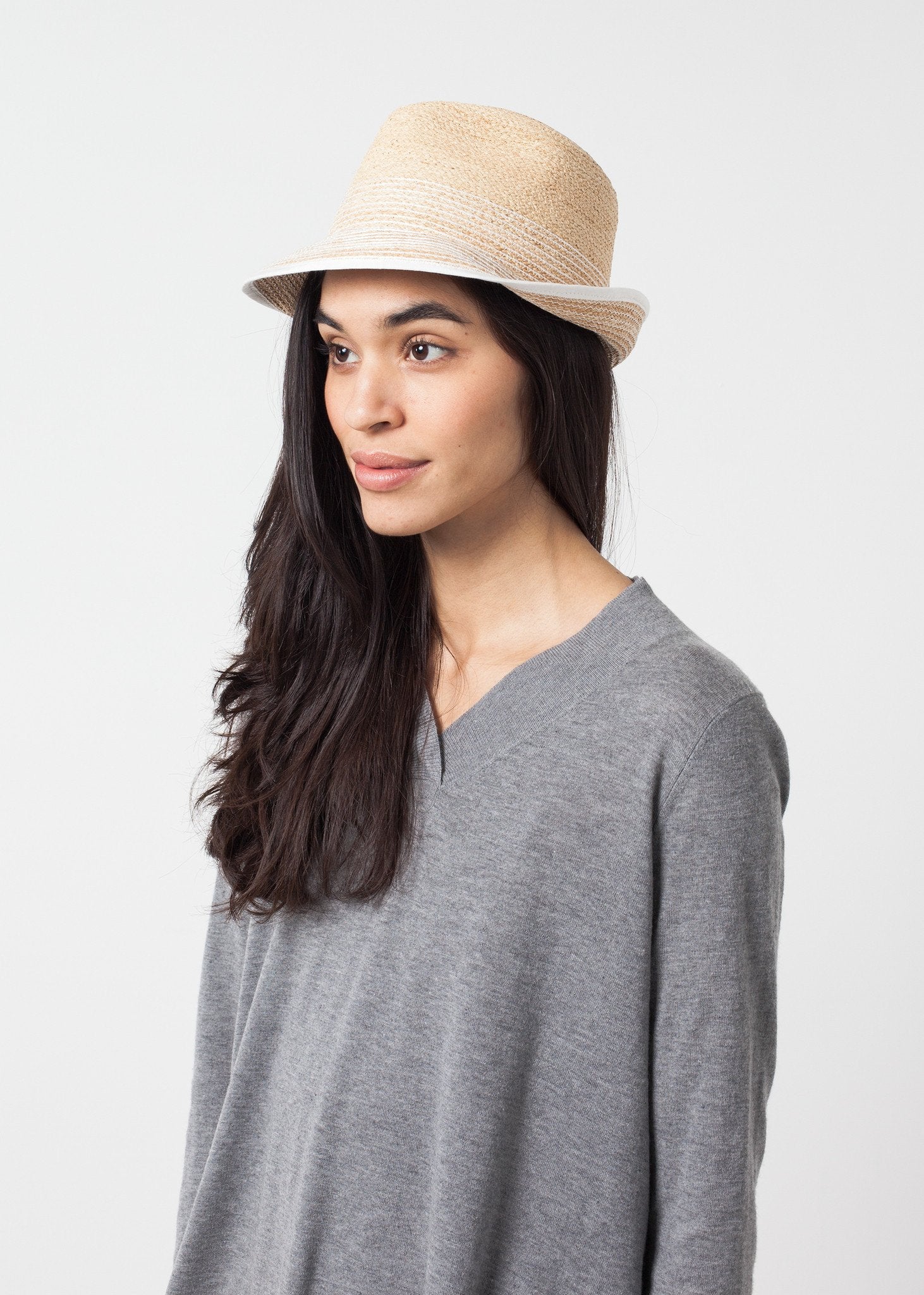 Washboard Hat in Straw/White|women's hats[option1]|[option2]|[option3] - hello
