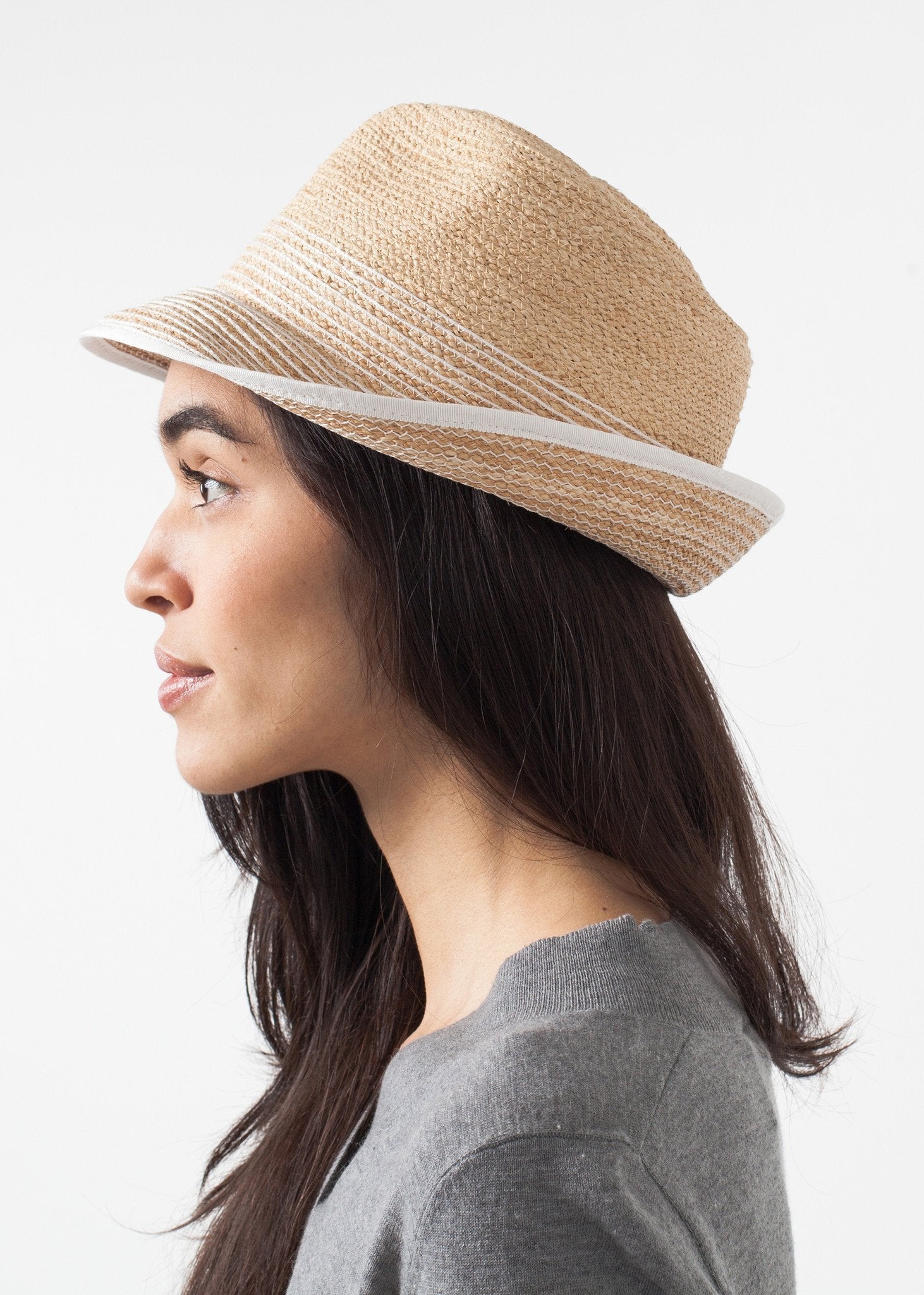 Washboard Hat in Straw/White|women's hats[option1]|[option2]|[option3] - hello