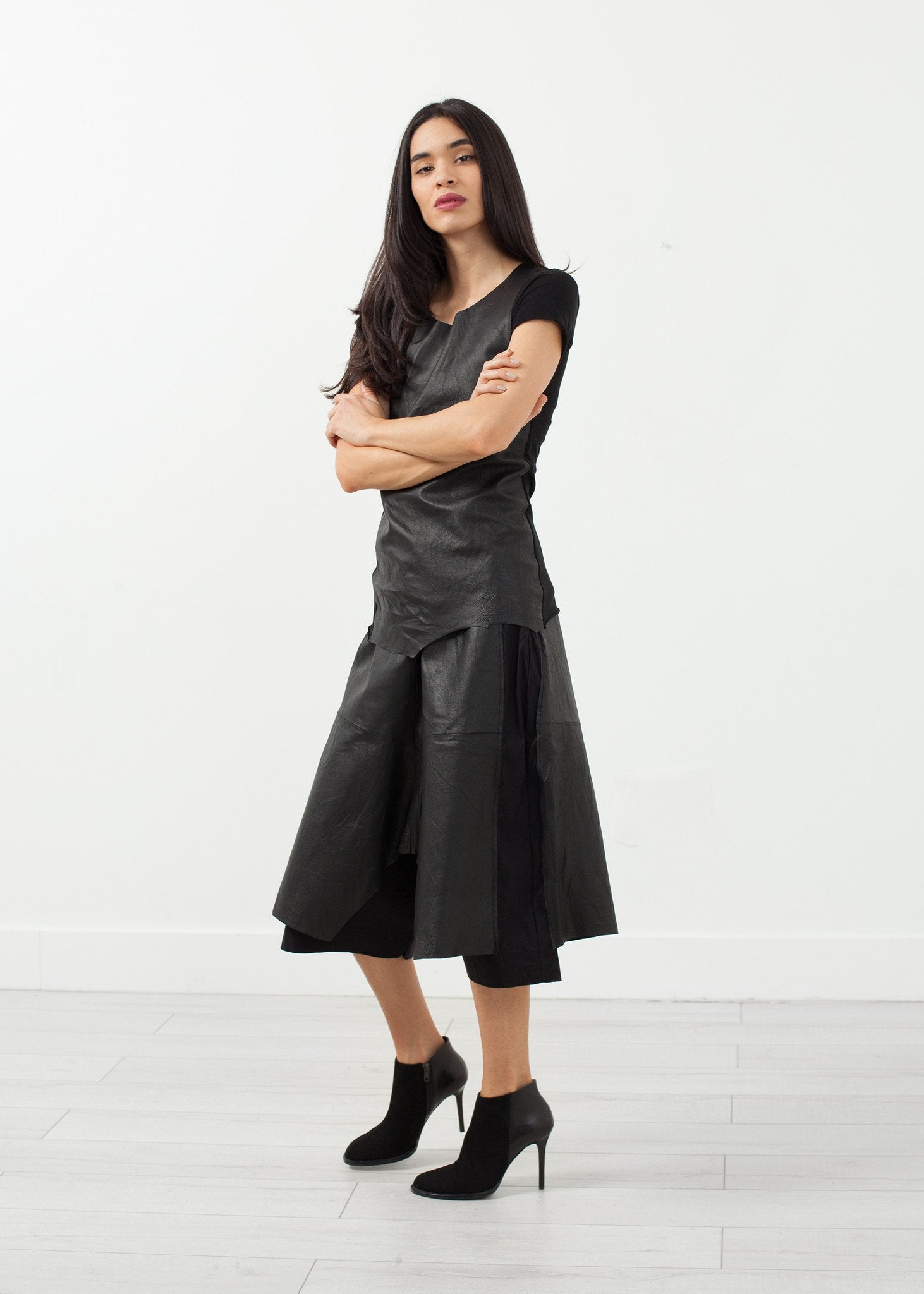 Leather Drop Crotch Pants|women's pants[option1]|[option2]|[option3] - hello