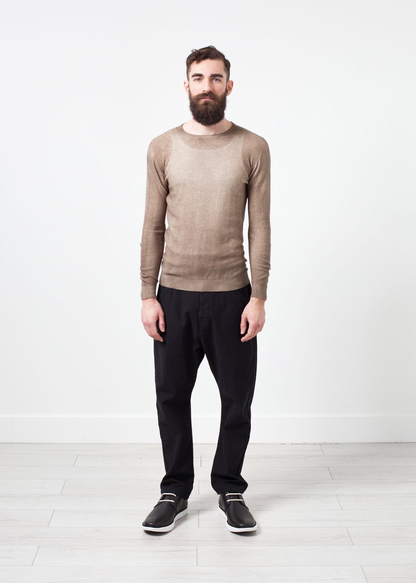 Mottled Cashmere Crewneck|men's knitwear[option1]|[option2]|[option3] - hello