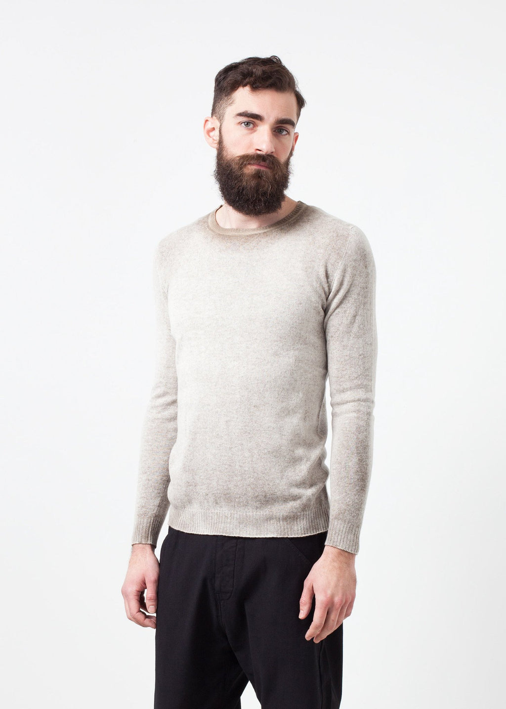 Mottled Cashmere Crewneck|men's knitwear[option1]|[option2]|[option3] - hello