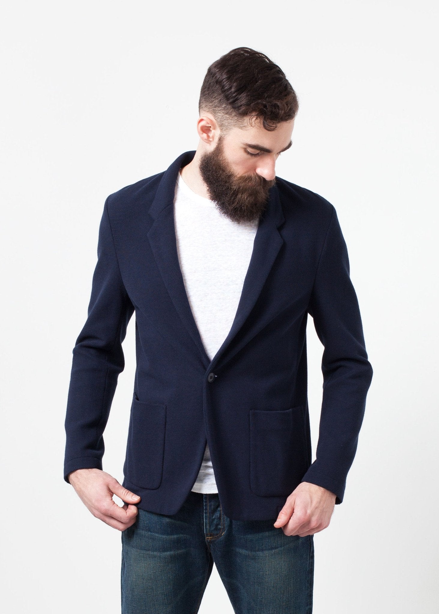 Cotton Jacket in Navy|men's coats & jackets[option1]|[option2]|[option3] - hello