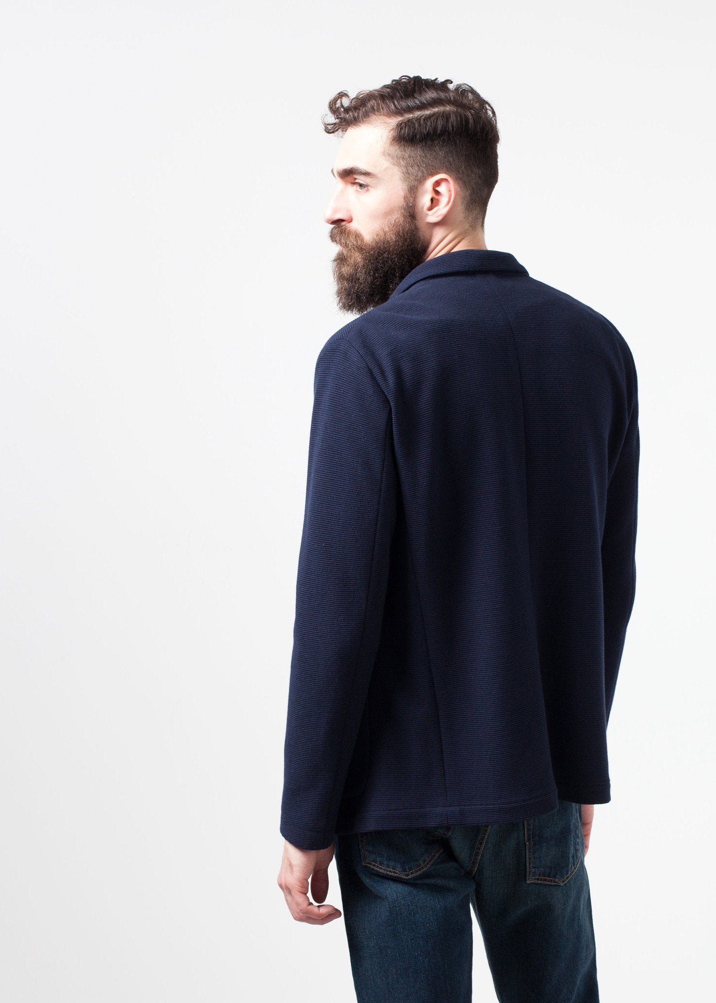 Cotton Jacket in Navy|men's coats & jackets[option1]|[option2]|[option3] - hello
