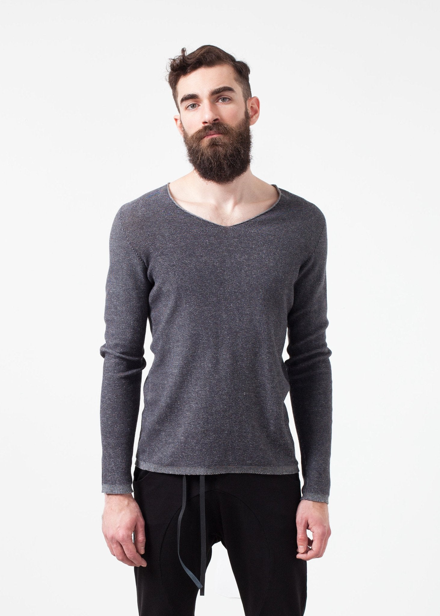Curios Sweatshirt in Steel Grey|men's knitwear[option1]|[option2]|[option3] - hello