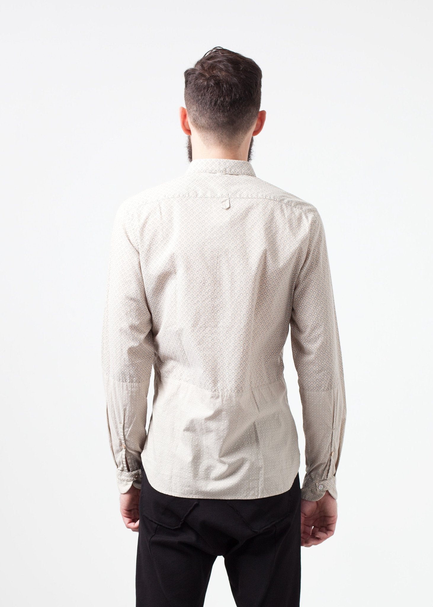 Patterned Button Up in Beige|men's button-ups[option1]|[option2]|[option3] - hello