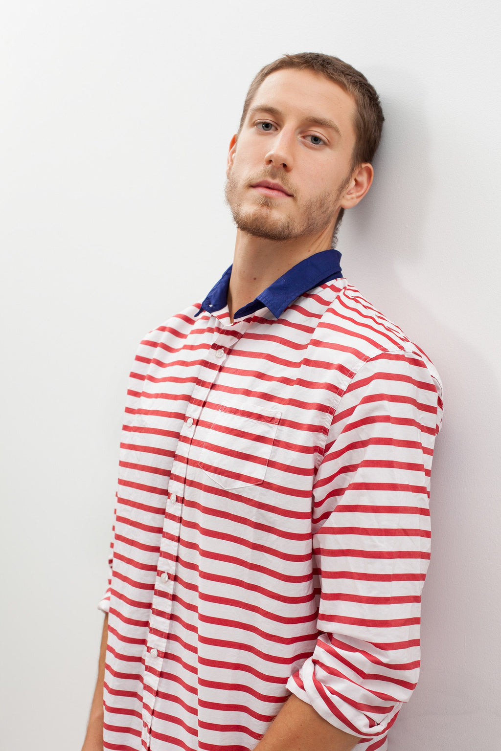Luke Shirt in Red Stripe|men's button-ups[option1]|[option2]|[option3] - hello