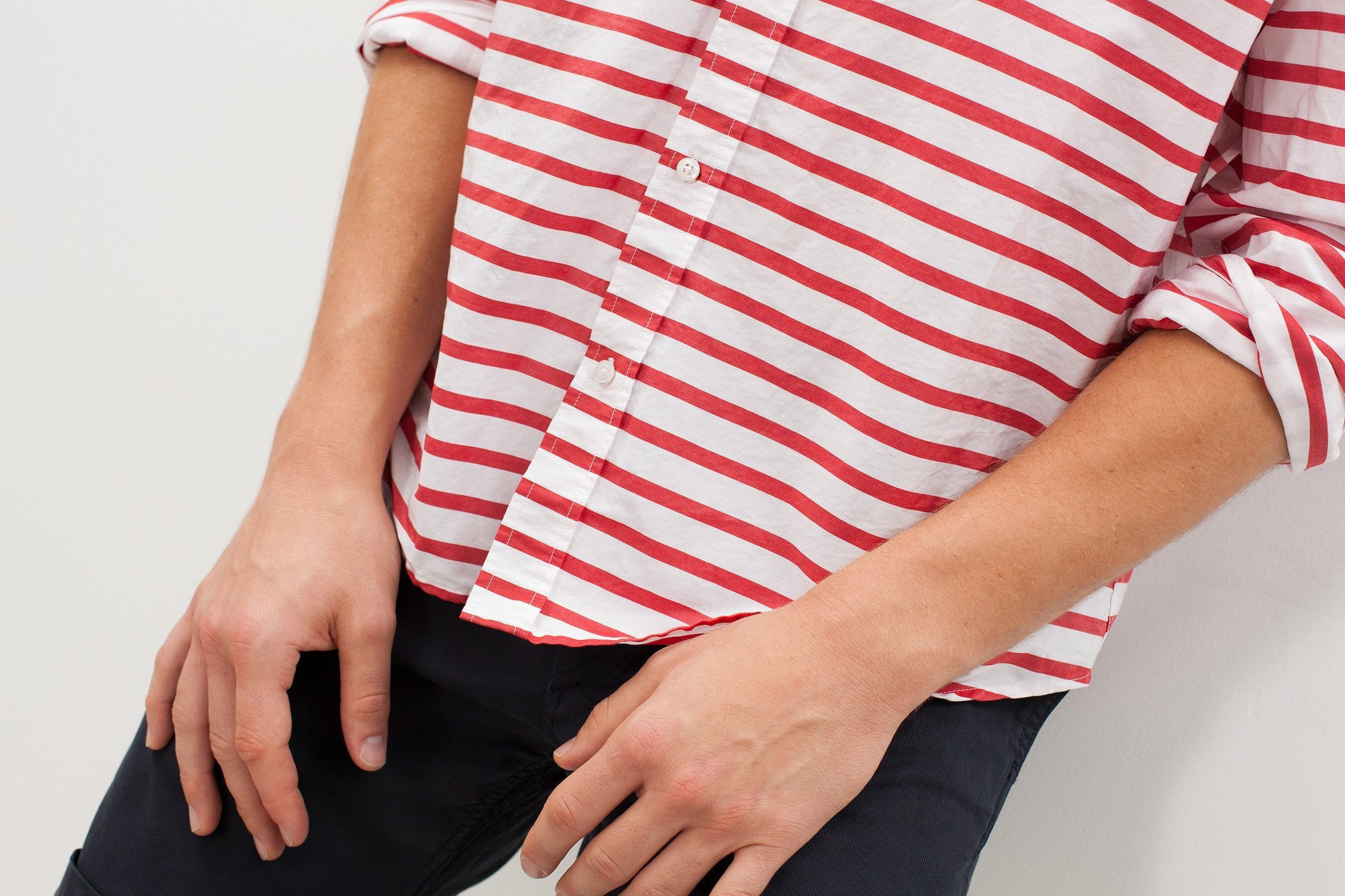 Luke Shirt in Red Stripe|men's button-ups[option1]|[option2]|[option3] - hello