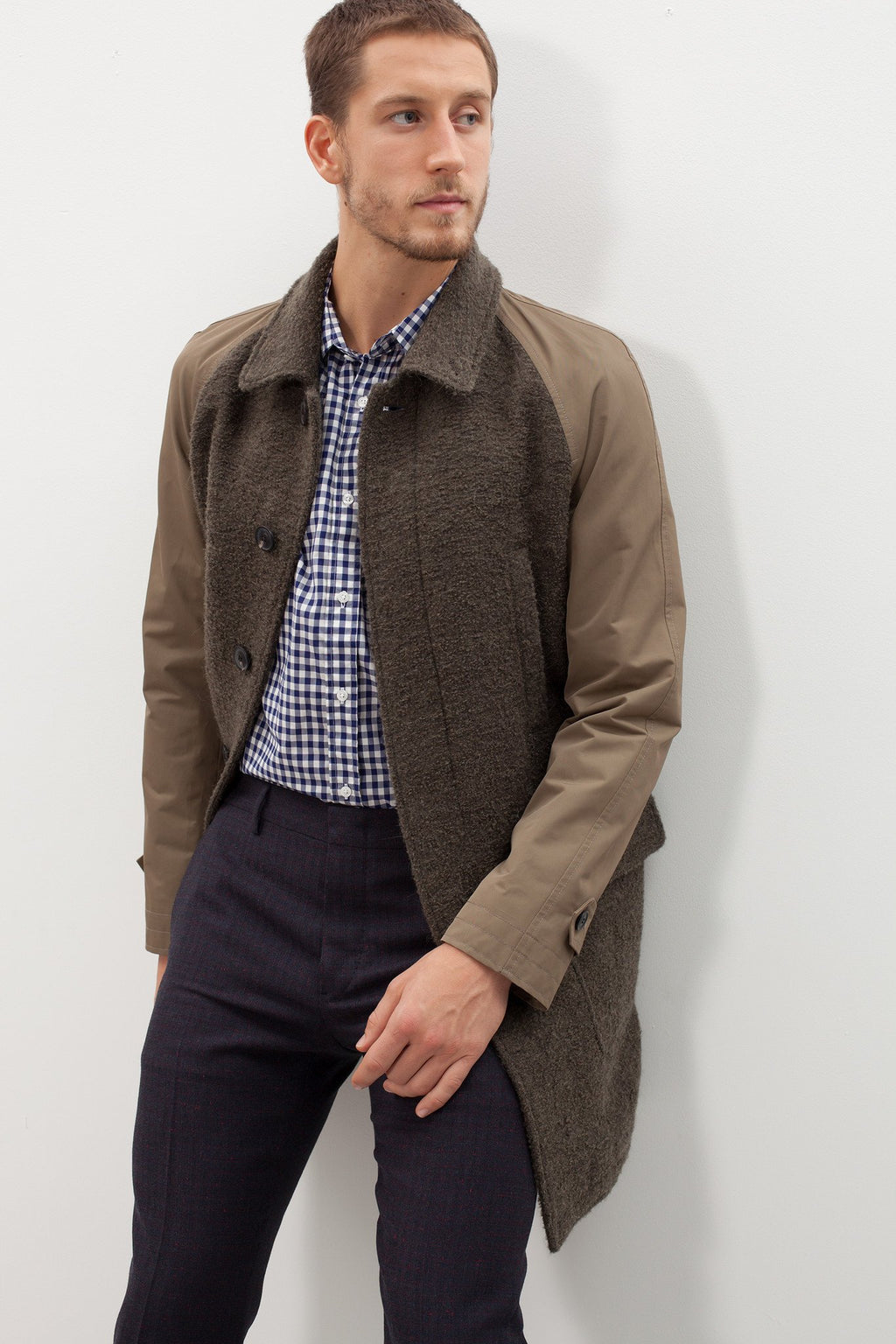 Raglan Maniche Coat in Olive|men's coats & jackets[option1]|[option2]|[option3] - hello