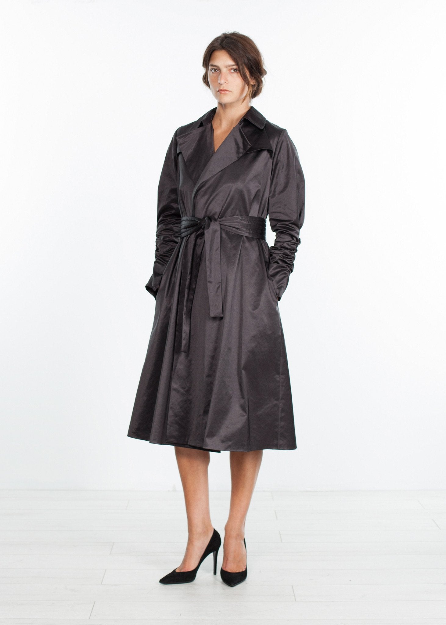 Trench Coat in Black|women's coats & jackets[option1]|[option2]|[option3] - hello