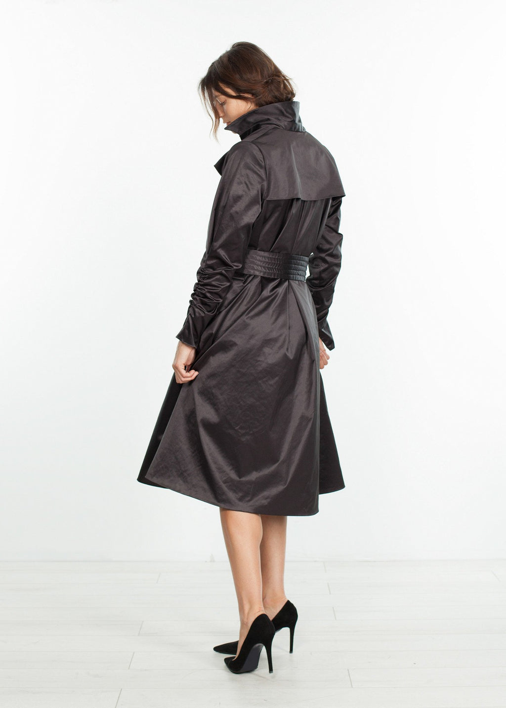 Trench Coat in Black|women's coats & jackets[option1]|[option2]|[option3] - hello