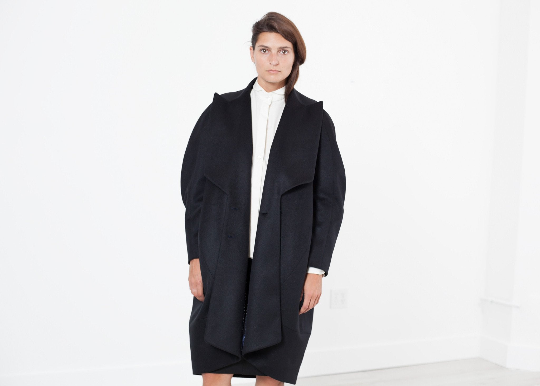 Shahmeena Cocoon Coat in Black|women's coats & jackets[option1]|[option2]|[option3] - hello