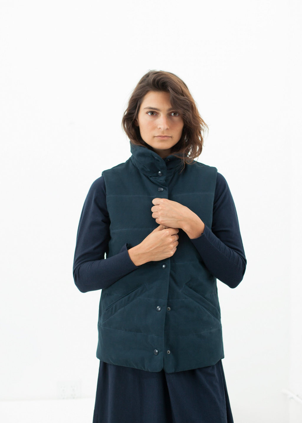 Ludo Vest in Marine|women's vests[option1]|[option2]|[option3] - hello