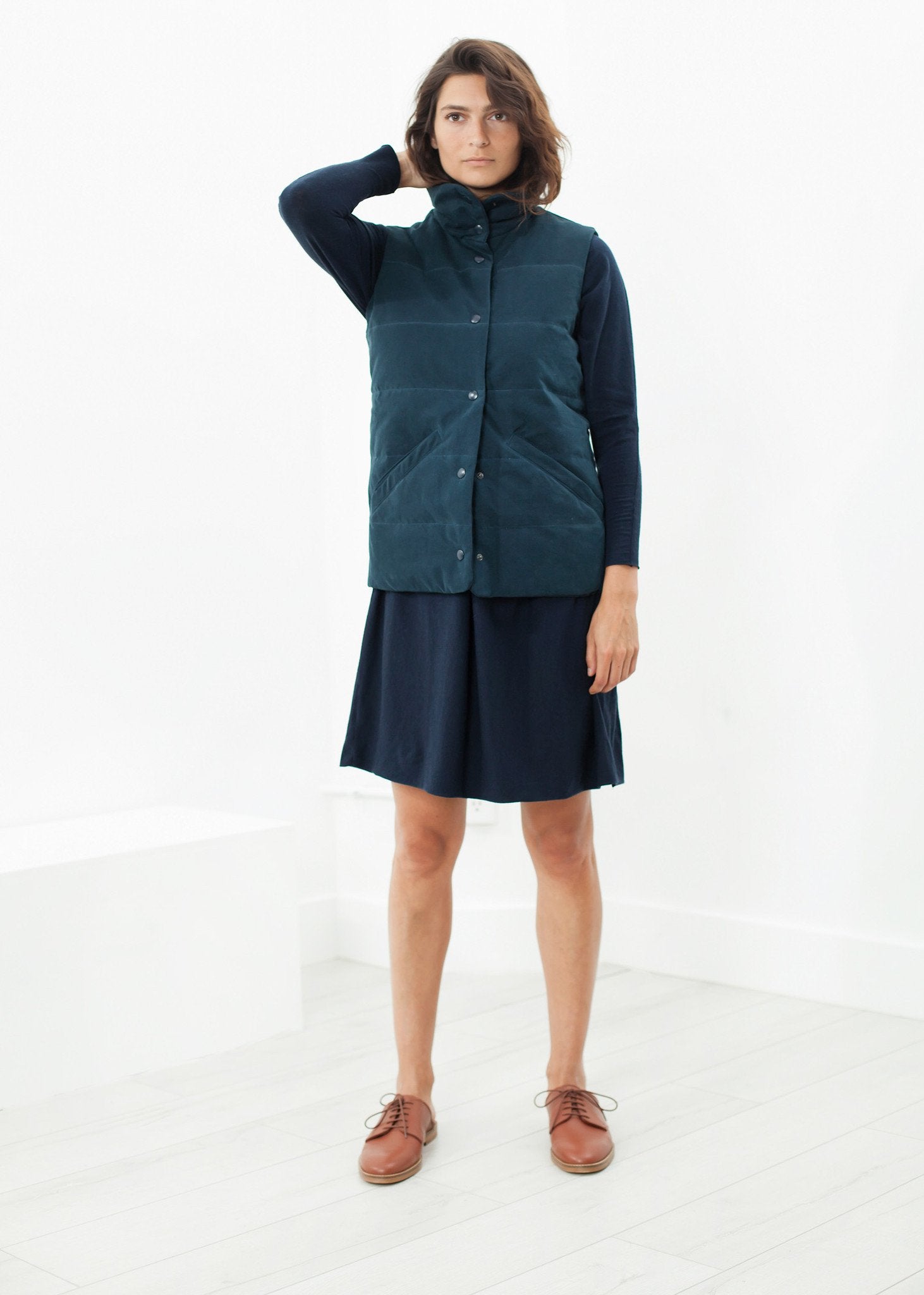Ludo Vest in Marine|women's vests[option1]|[option2]|[option3] - hello