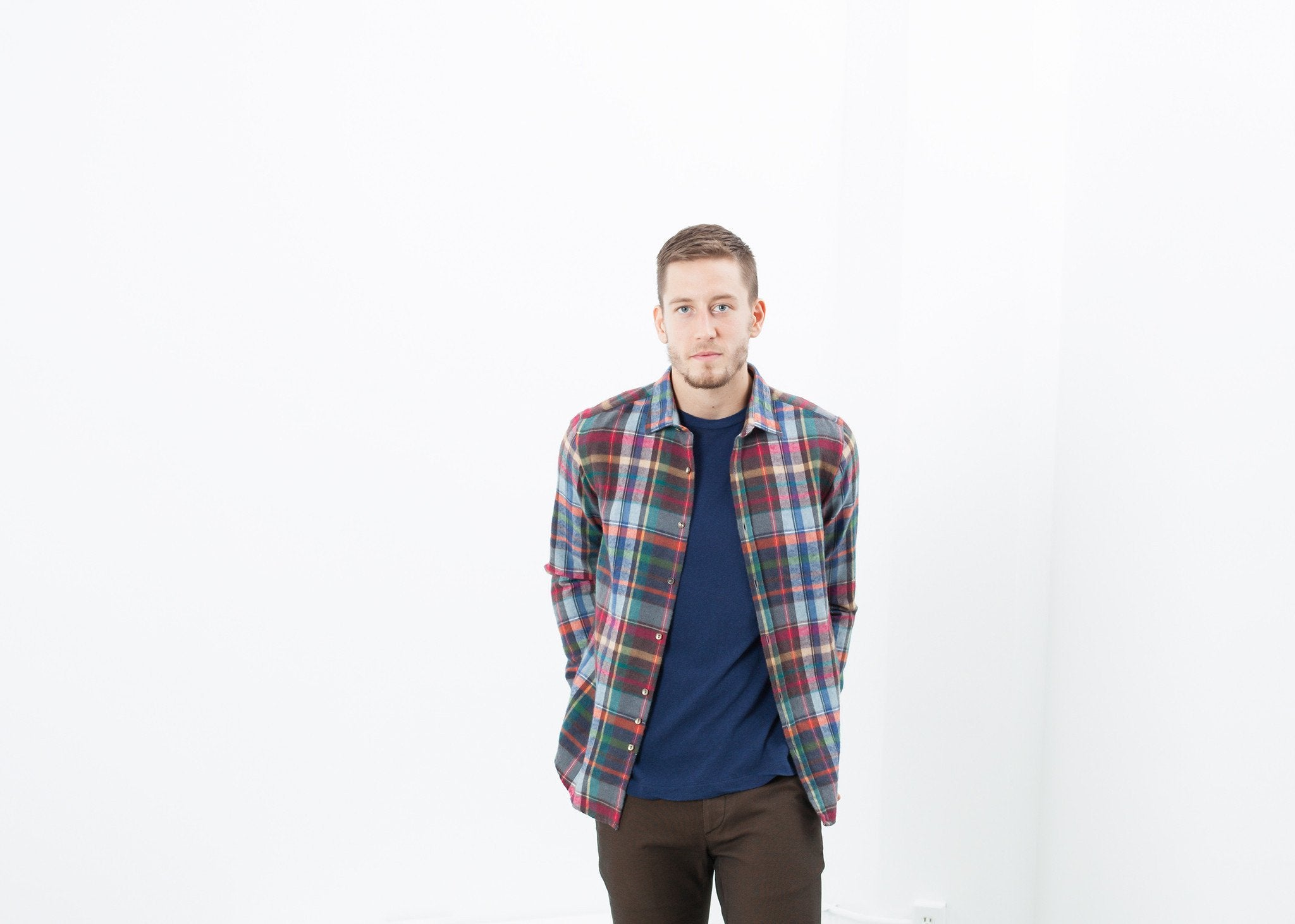Riccardo Button-Up in Plaid Multi|men's button-ups[option1]|[option2]|[option3] - hello