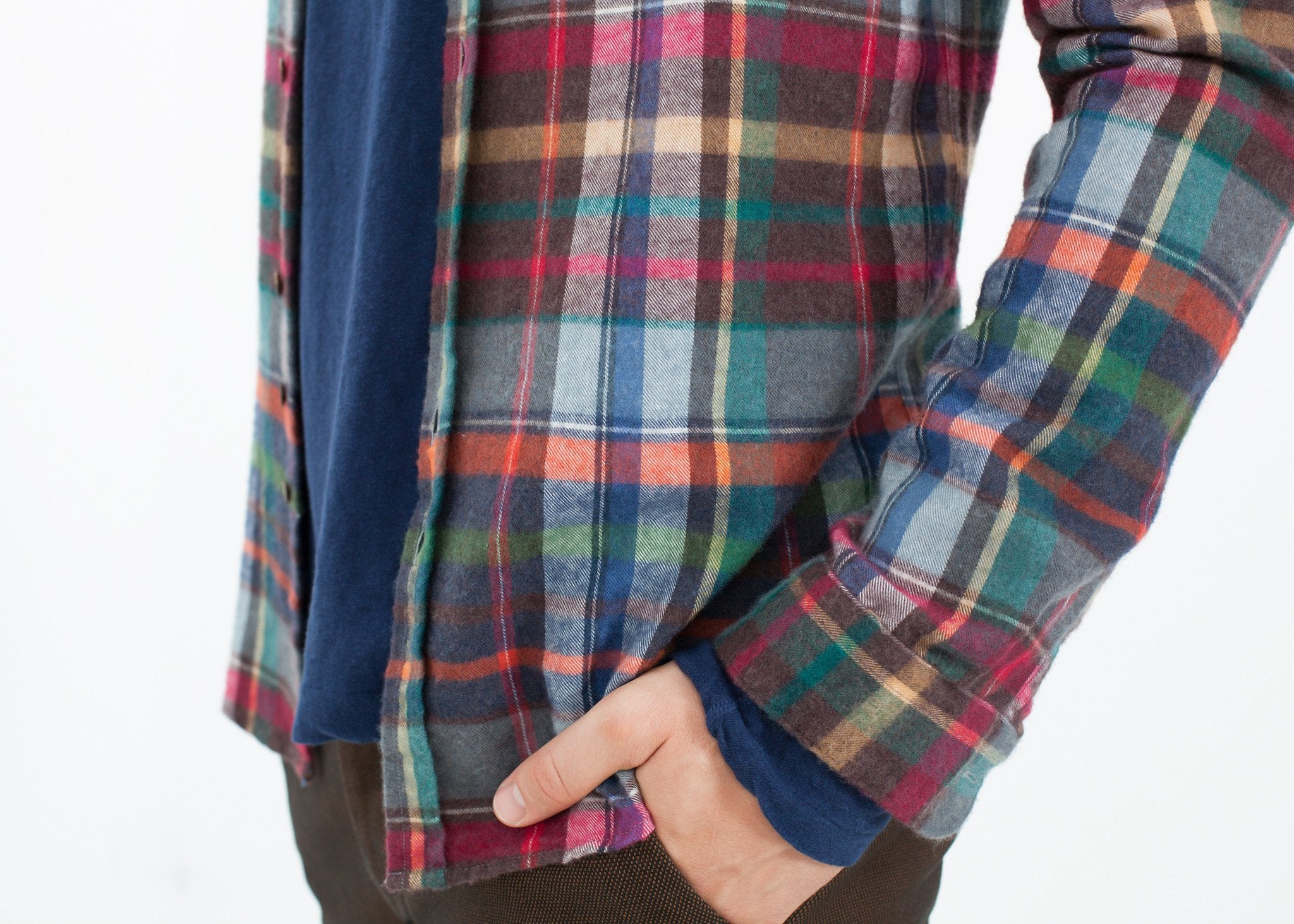 Riccardo Button-Up in Plaid Multi|men's button-ups[option1]|[option2]|[option3] - hello