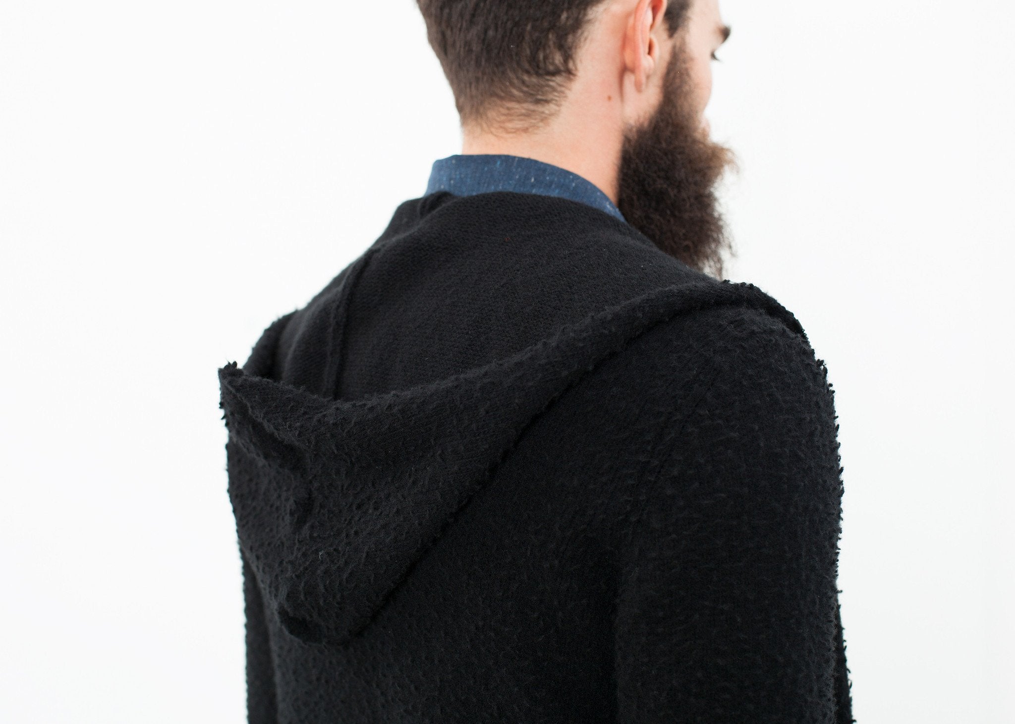Pill Zip Sweater in Black|men's knits[option1]|[option2]|[option3] - hello