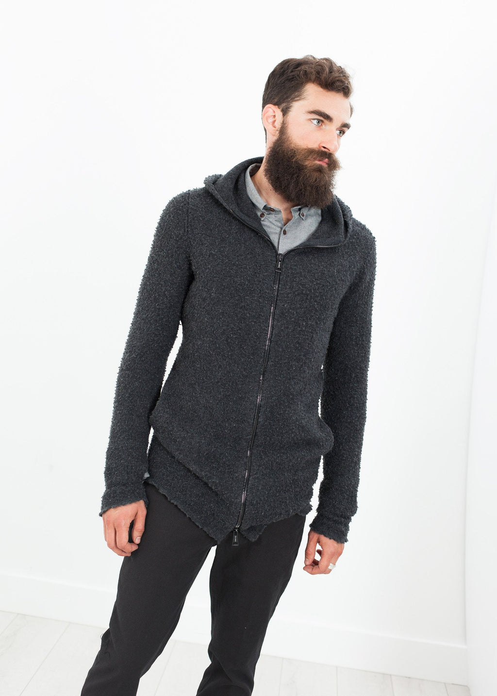 Pill Zip Sweater in Anthracite|men's knits[option1]|[option2]|[option3] - hello