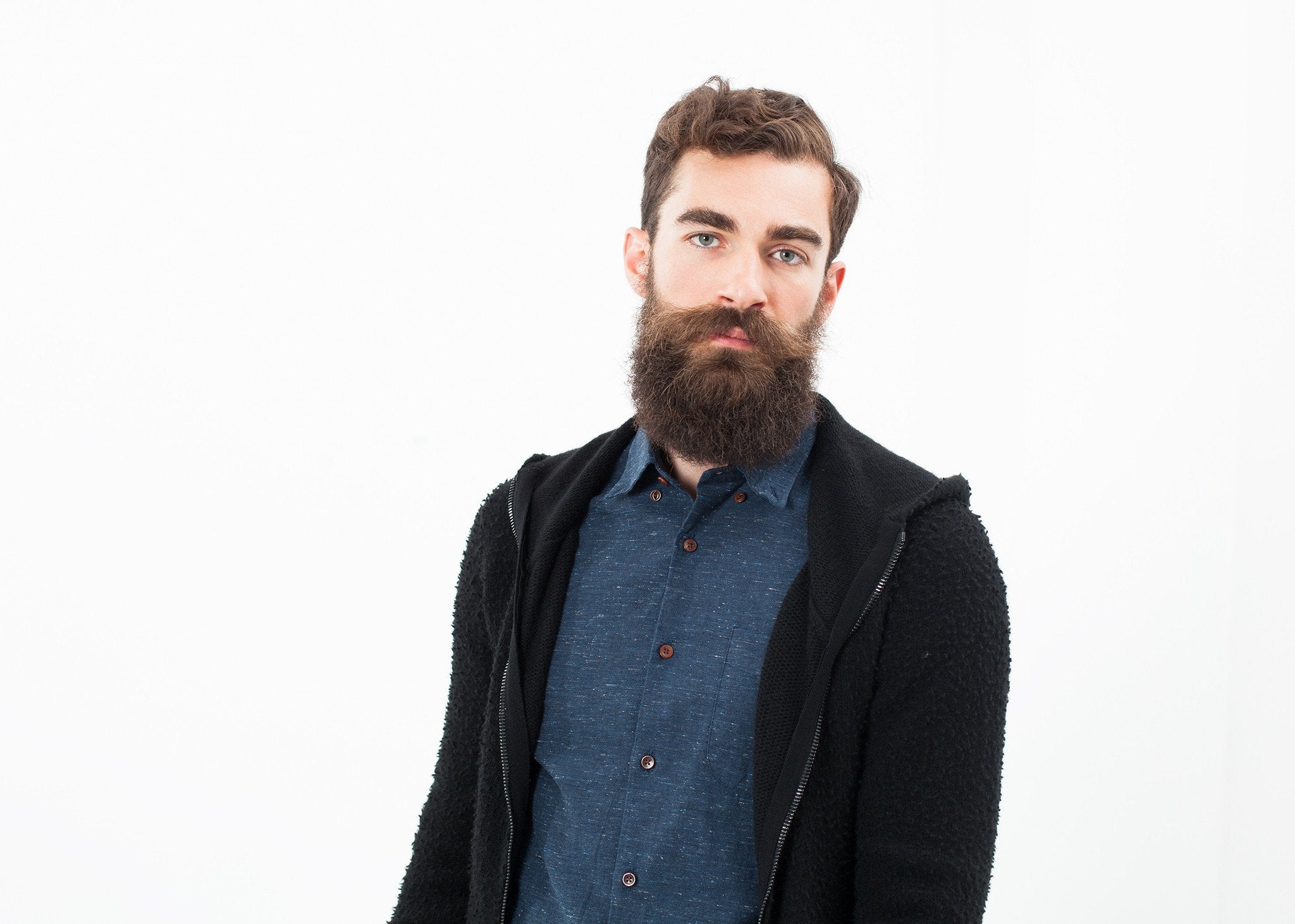 Pill Zip Sweater in Black|men's knits[option1]|[option2]|[option3] - hello