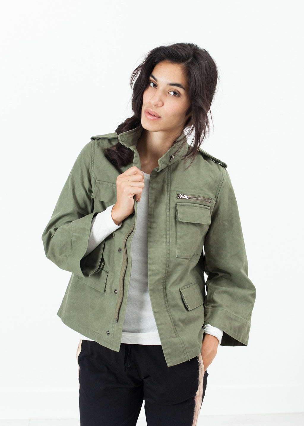 Big Army Jacket in Olive|women's coats & jackets[option1]|[option2]|[option3] - hello