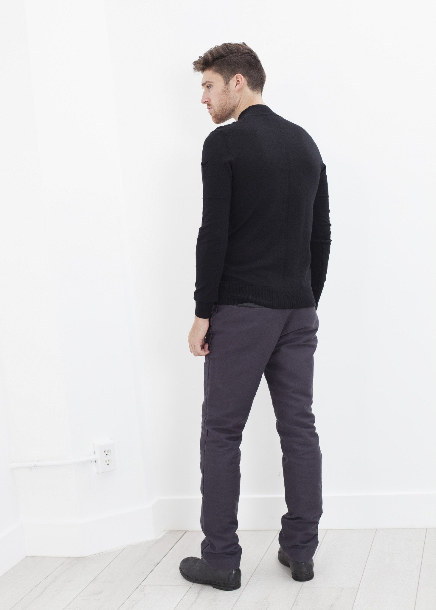 Merino Knit Turtleneck in Black|men's knitwear[option1]|[option2]|[option3] - hello