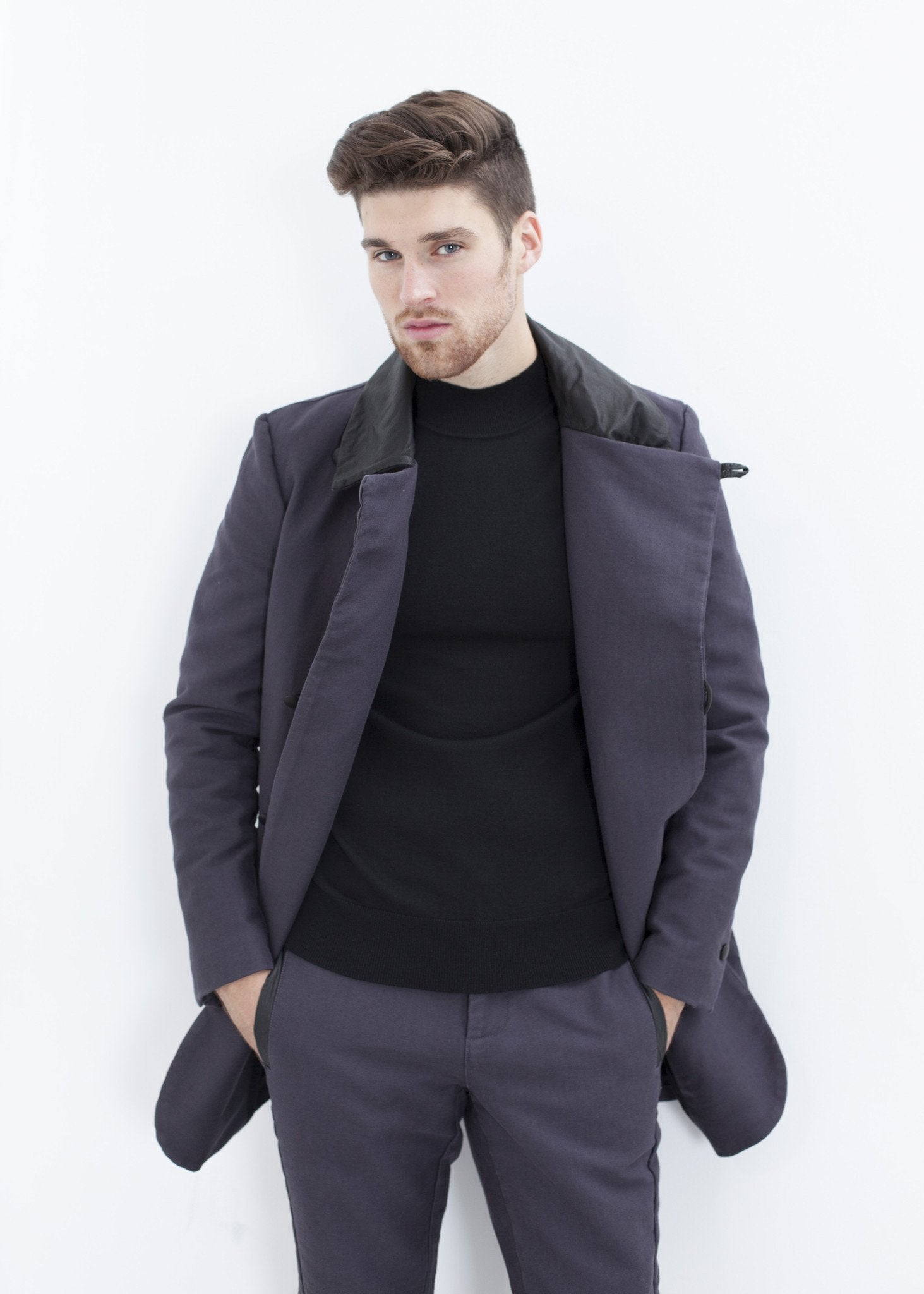 Merino Knit Turtleneck in Black|men's knitwear[option1]|[option2]|[option3] - hello