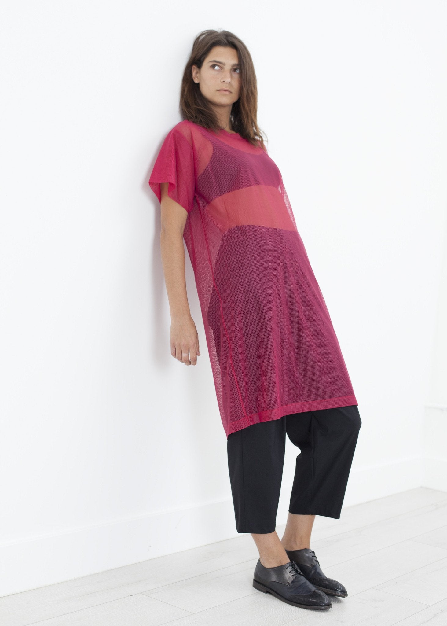 Mesh Over Dress in Pink|women's dresses[option1]|[option2]|[option3] - hello