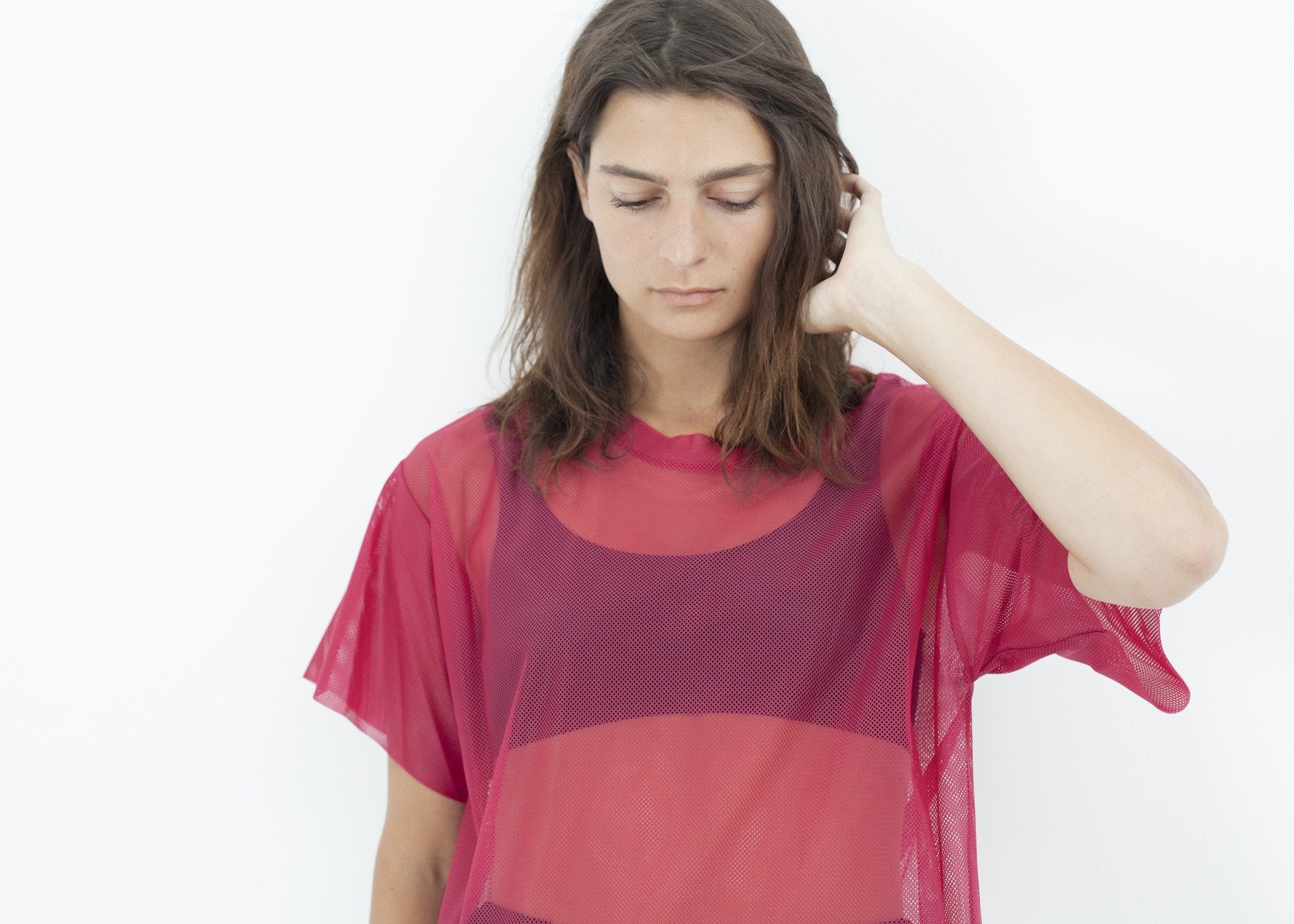 Mesh Over Dress in Pink|women's dresses[option1]|[option2]|[option3] - hello