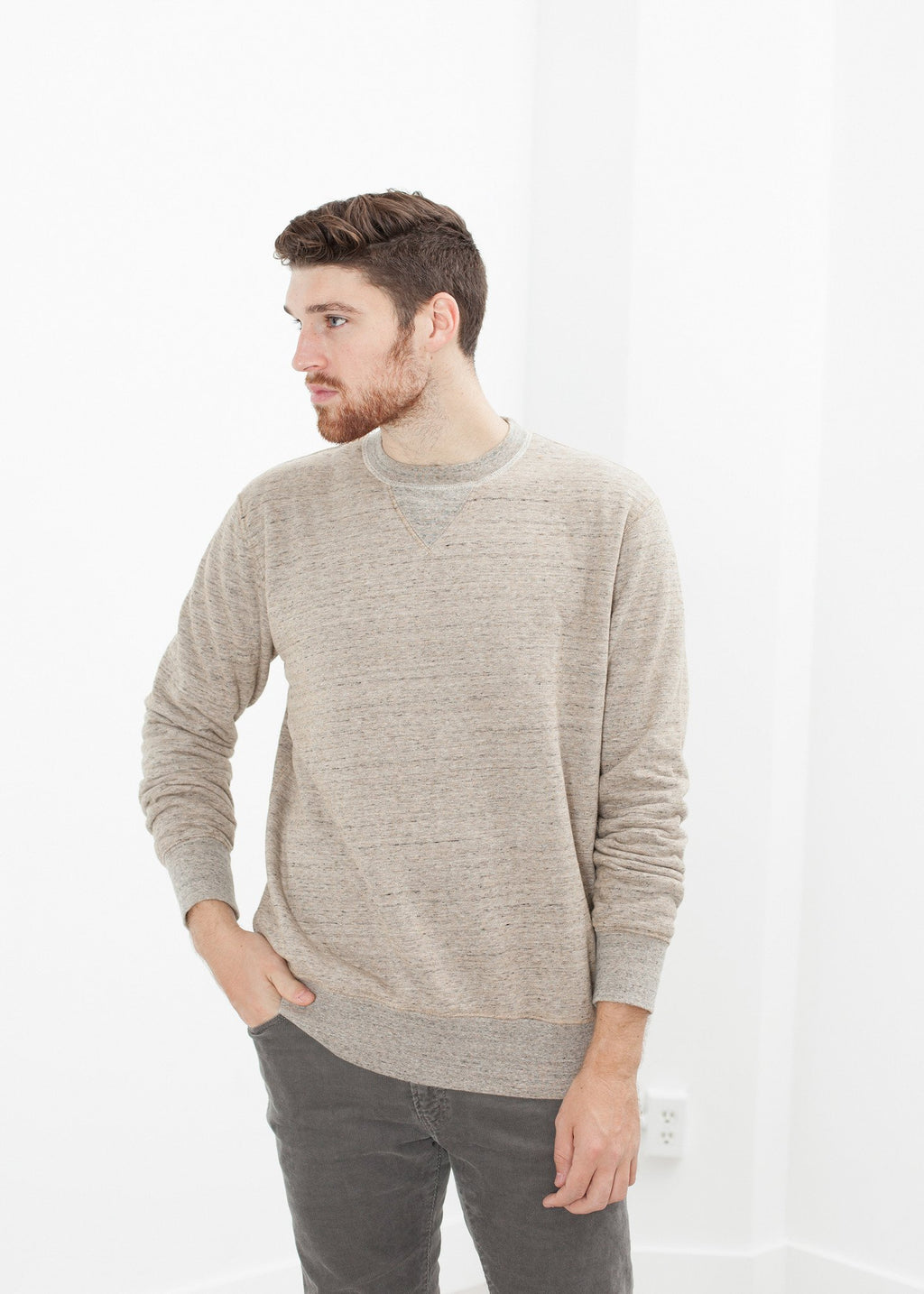 Jeth Sweatshirt in Grey/Rust|men's knits[option1]|[option2]|[option3] - hello