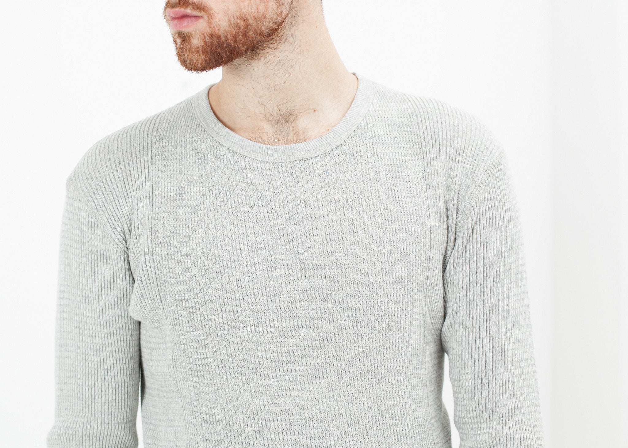 Waffle Knit Long Sleeve Tee|men's t-shirts[option1]|[option2]|[option3] - hello