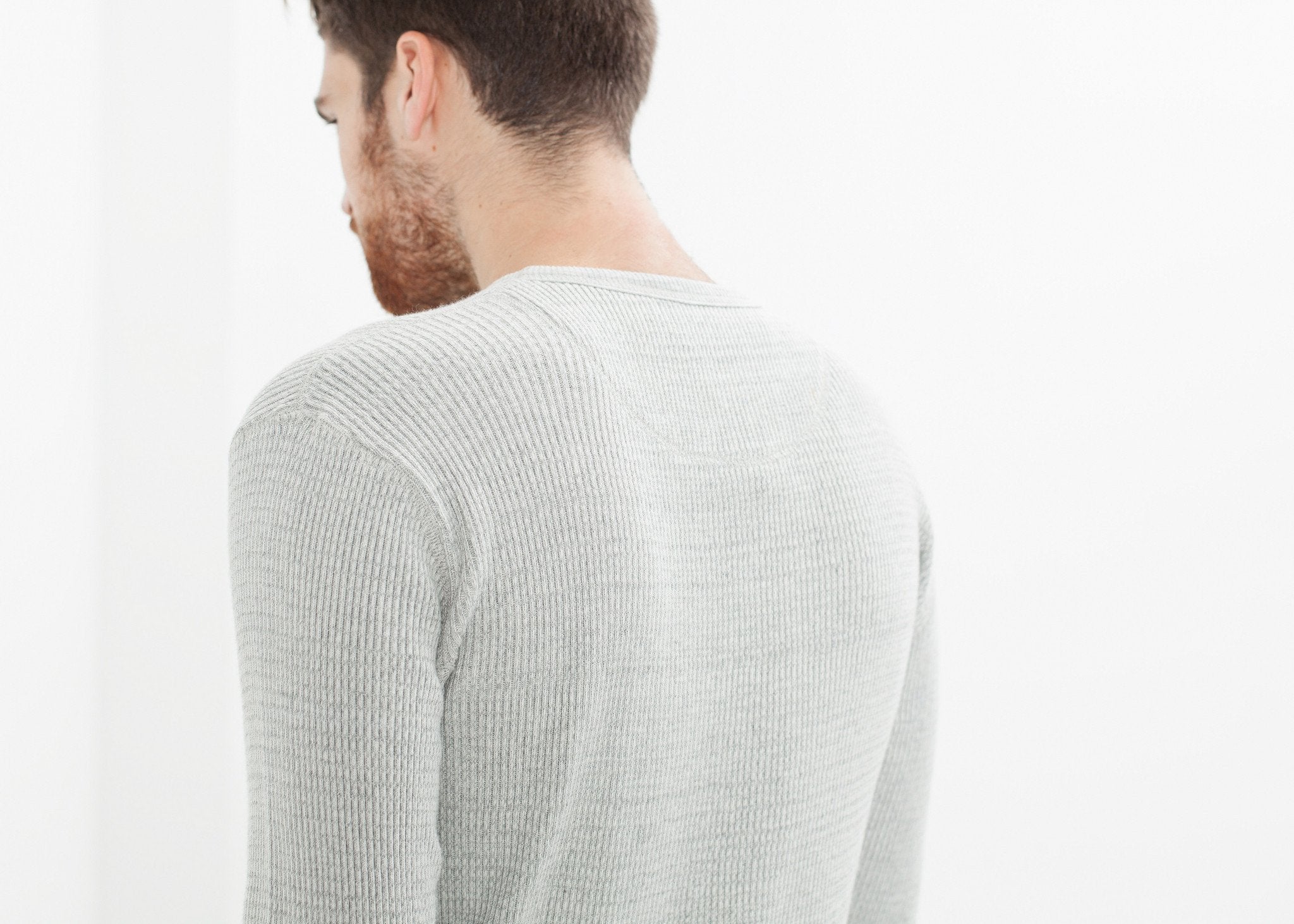 Waffle Knit Long Sleeve Tee|men's t-shirts[option1]|[option2]|[option3] - hello