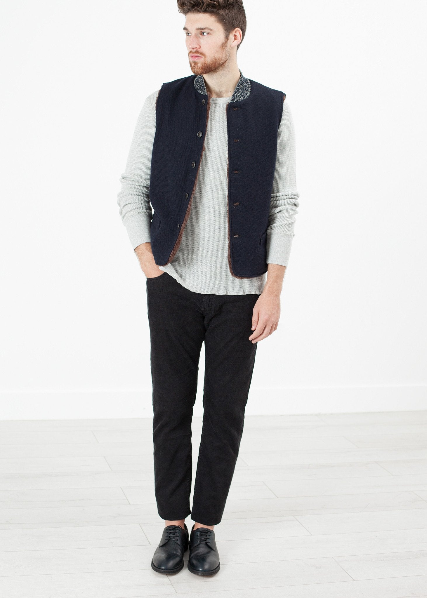 Waffle Knit Long Sleeve Tee|men's t-shirts[option1]|[option2]|[option3] - hello