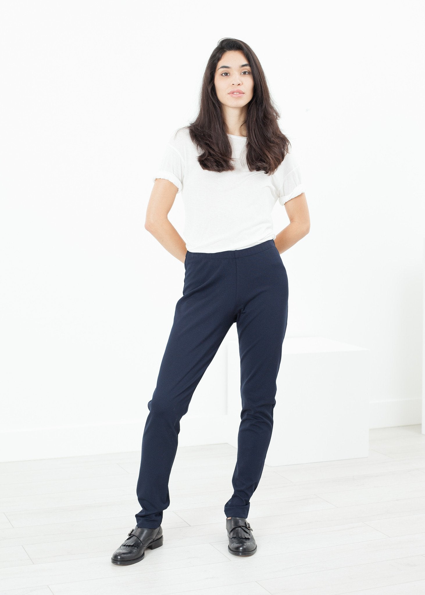 Easy Slim Pant in Navy|women's pants[option1]|[option2]|[option3] - hello
