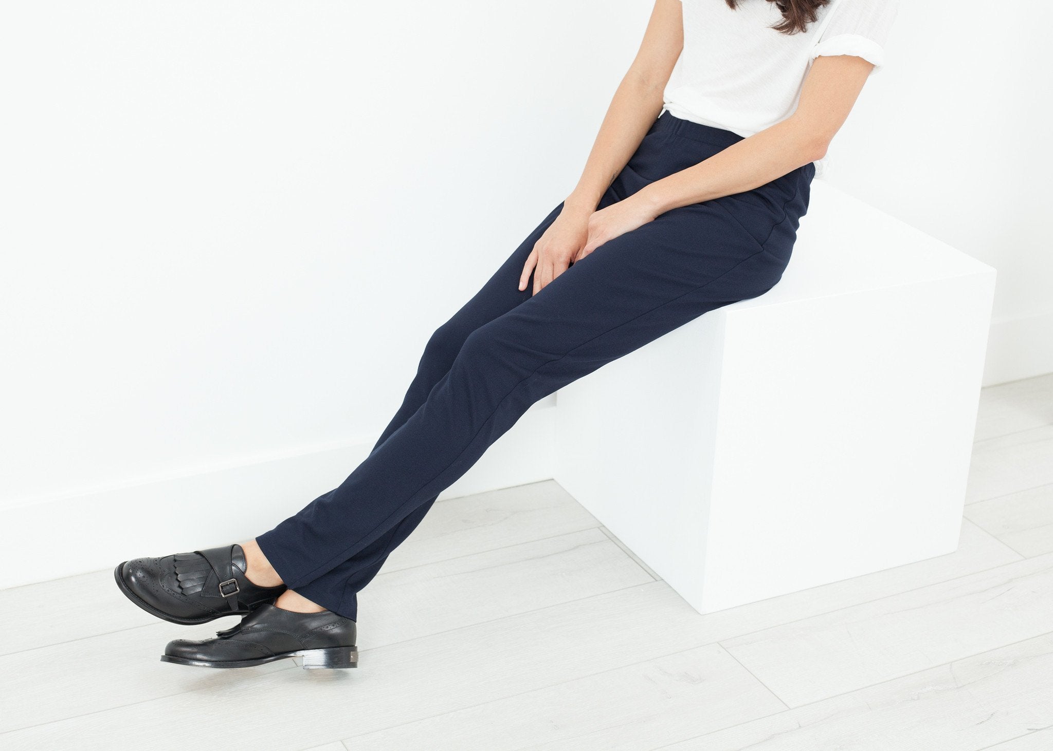 Easy Slim Pant in Navy|women's pants[option1]|[option2]|[option3] - hello