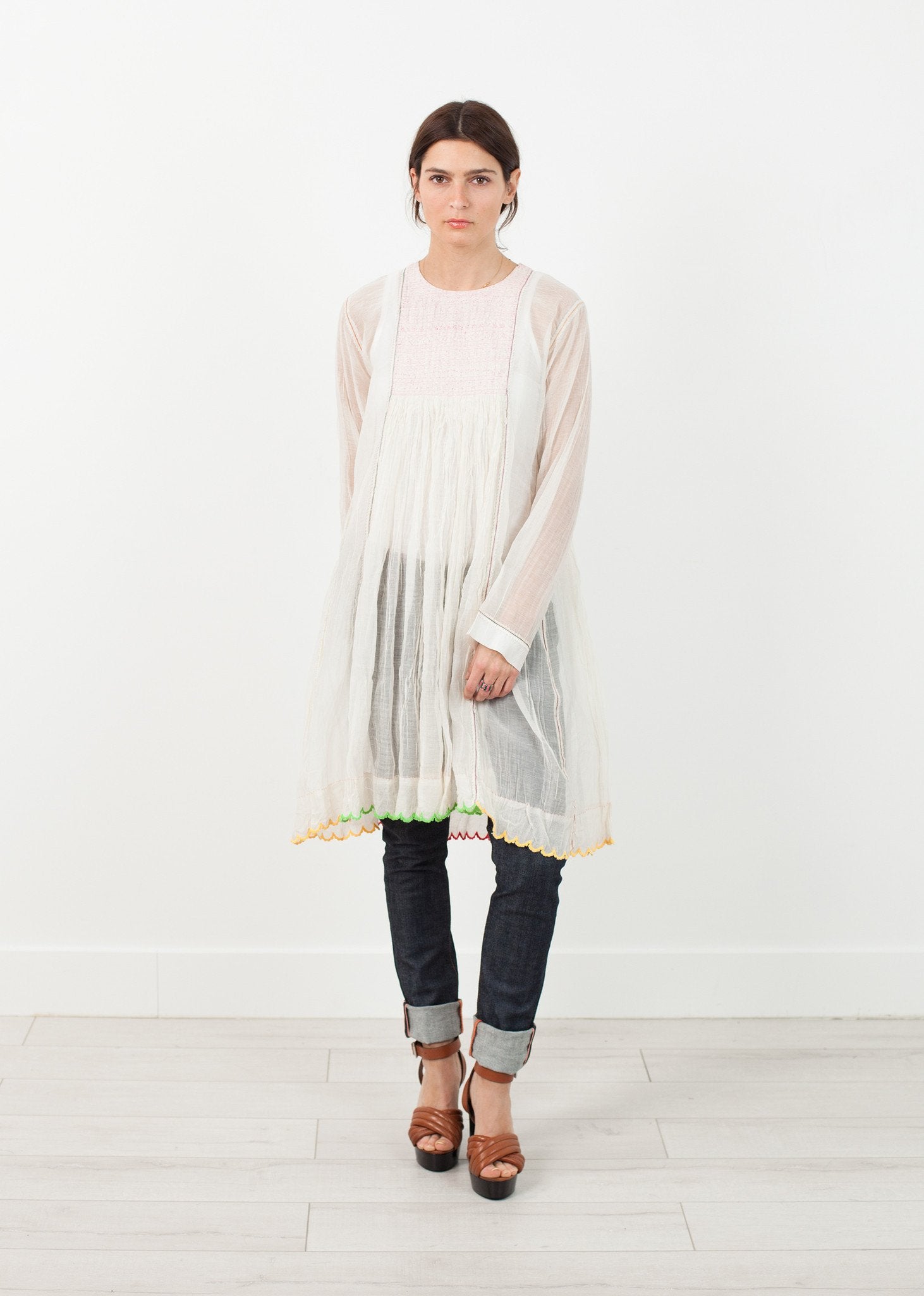 Pink Bib Dress in White|women's dresses[option1]|[option2]|[option3] - hello